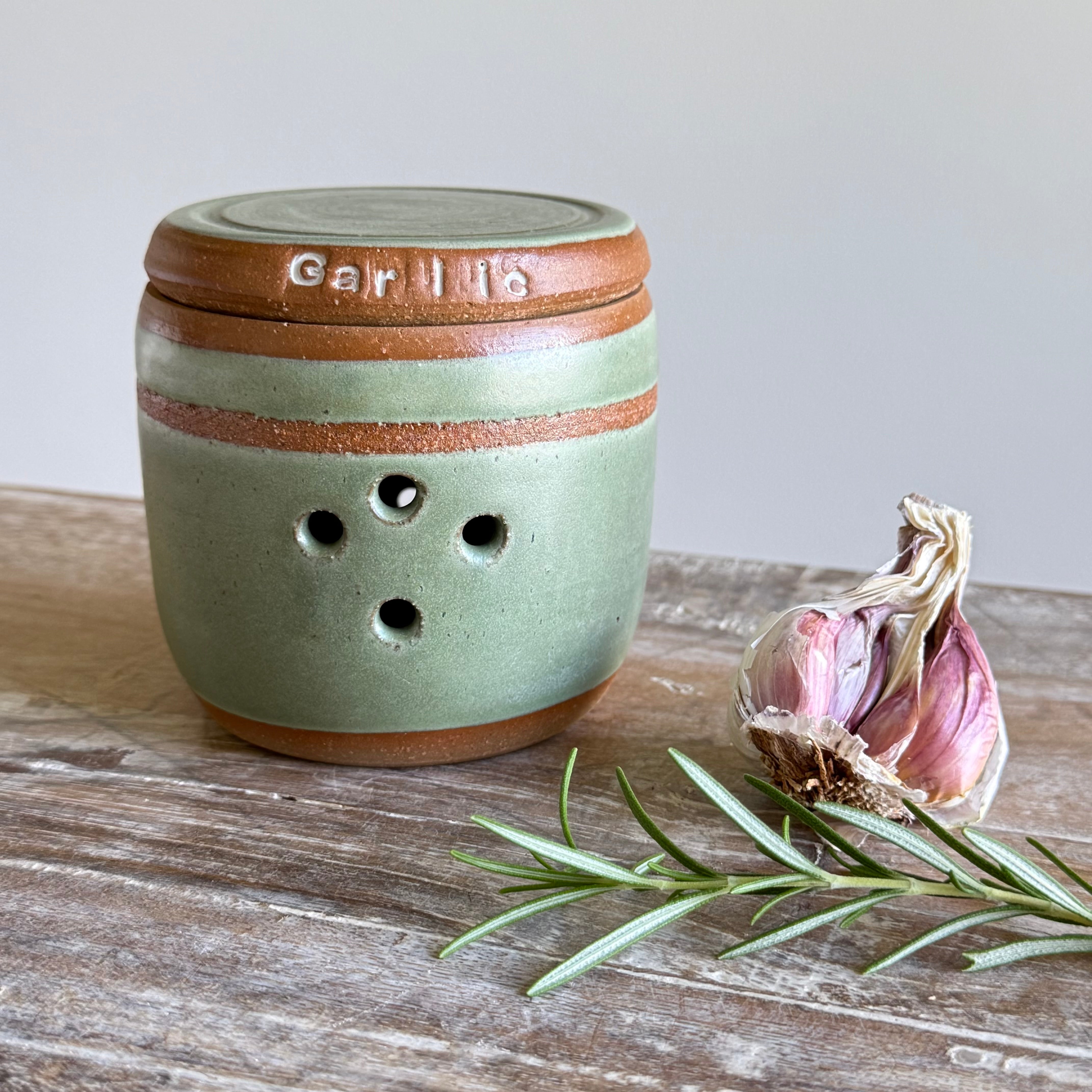 The Pantry Garlic Keeper -  Grater & Herb Stripper + Cleaning Brush