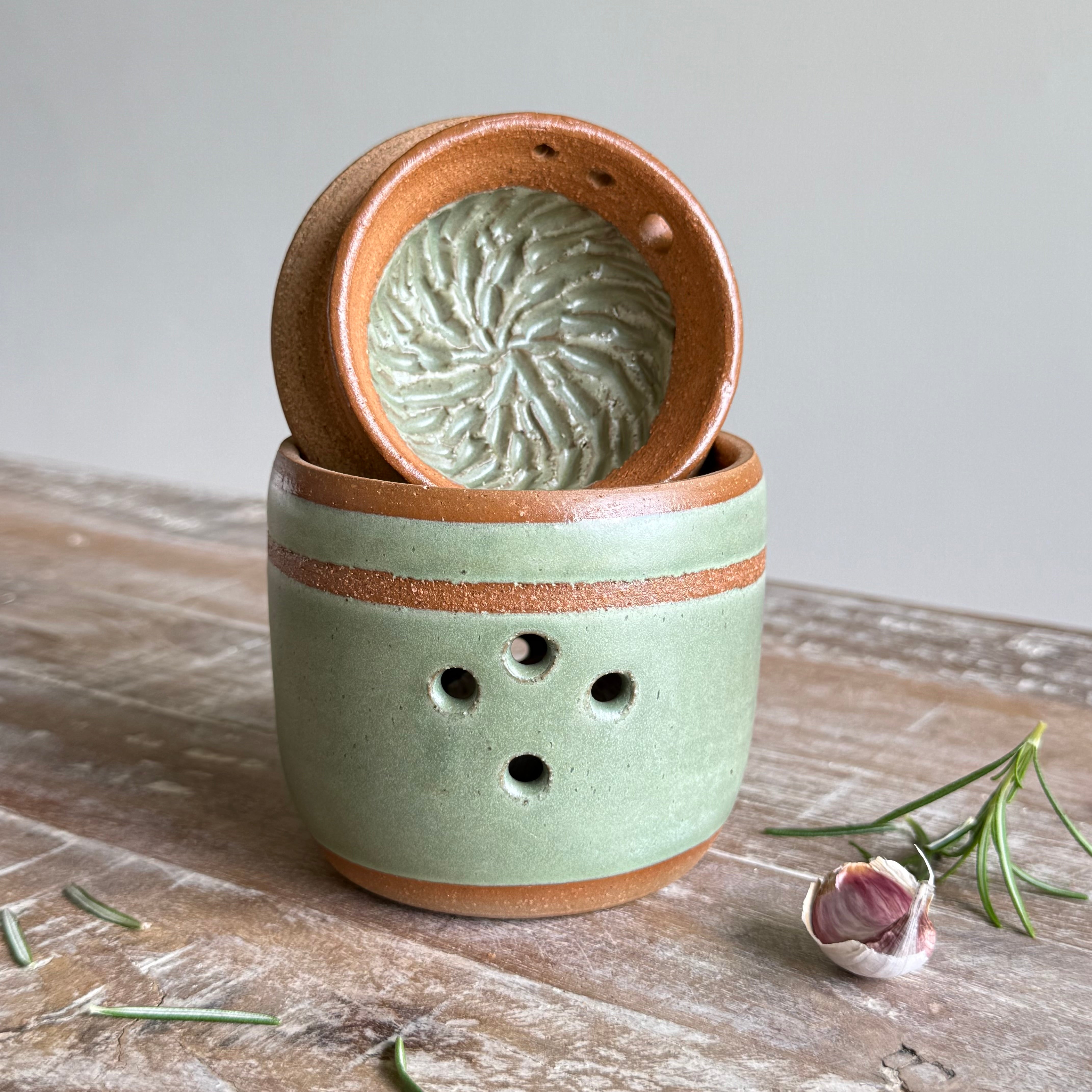 The Pantry Garlic Keeper -  Grater & Herb Stripper + Cleaning Brush