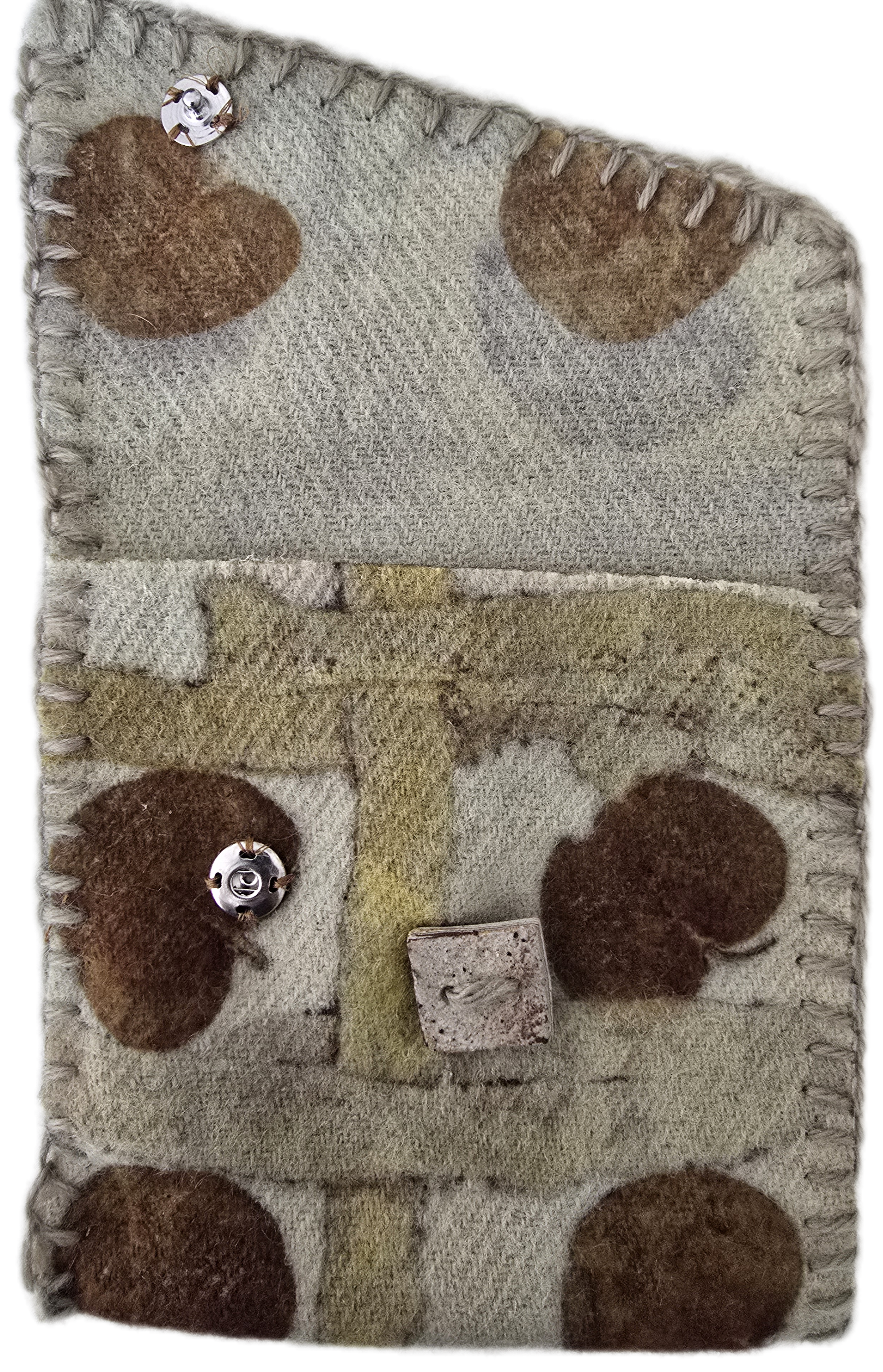 Eco Printed Wool Pouch Wallet