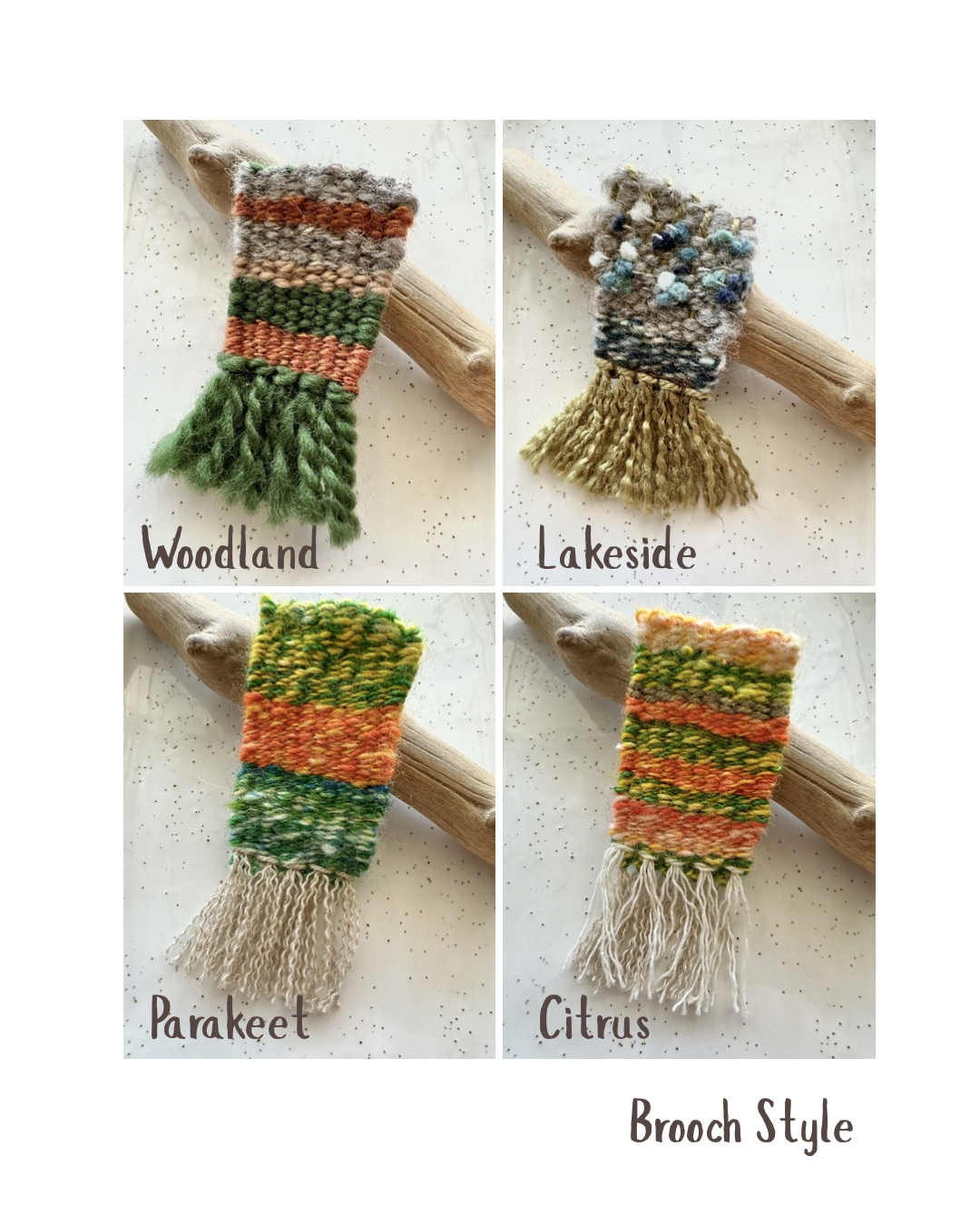 Handwoven Shawl Pins or Brooches