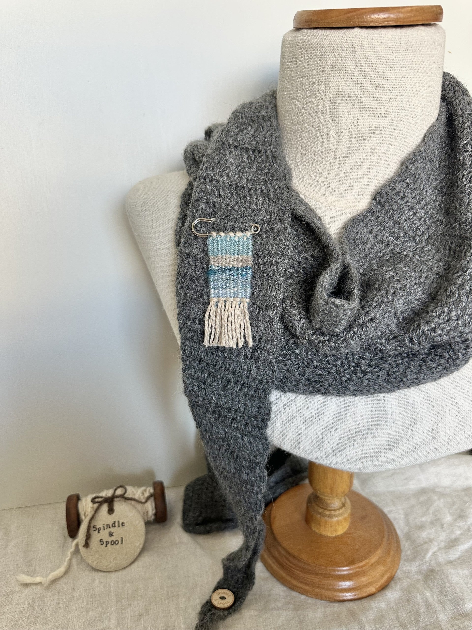 Handwoven Shawl Pins or Brooches