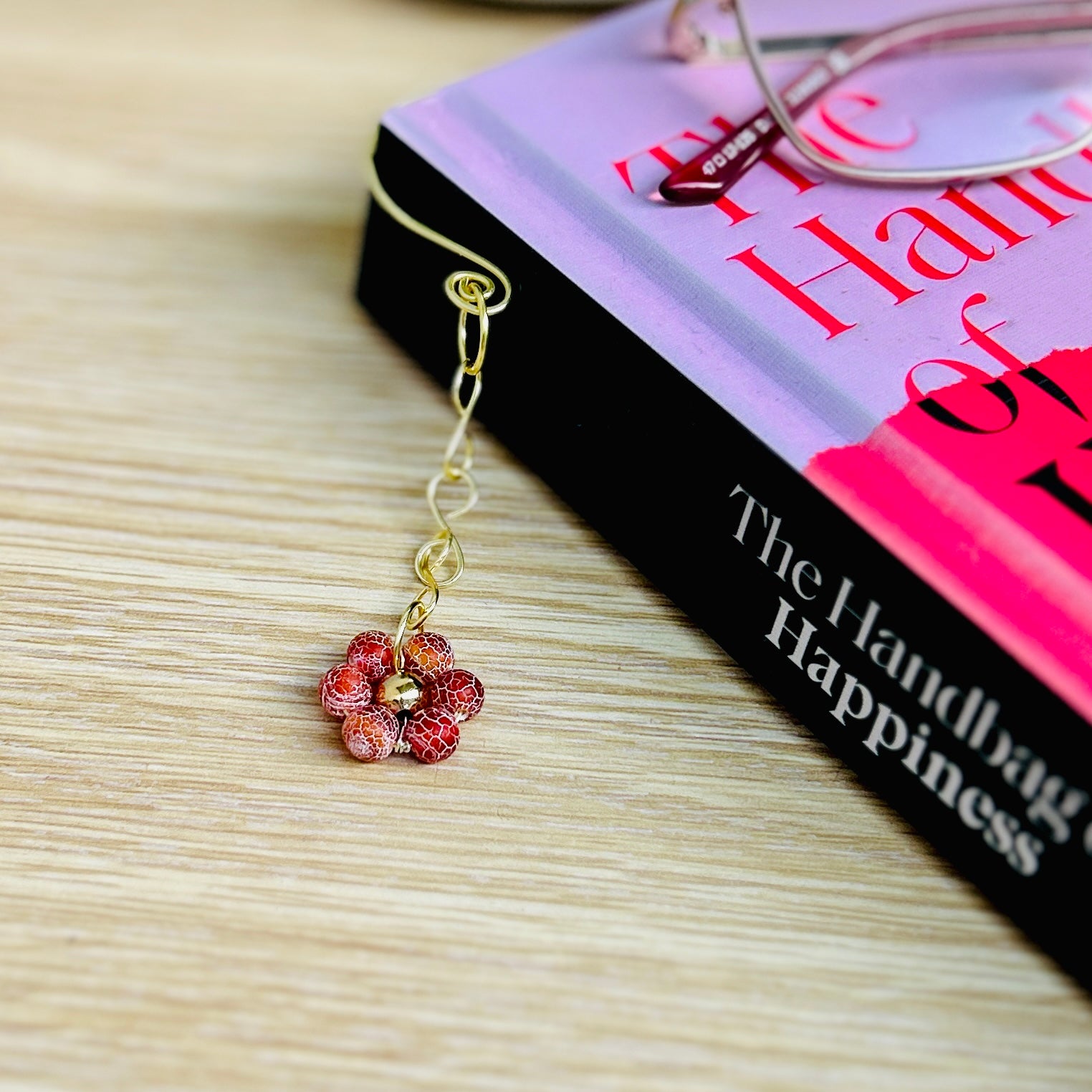 Daisy Bookmark . Copper Wire . Repurposed Beads . Book Lover