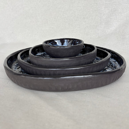 Gift Set | Handmade Ceramic Serving Platters and Plates Set | Slab Built Elegant Tableware | Contemporary Wedding Gift | Special Occasion