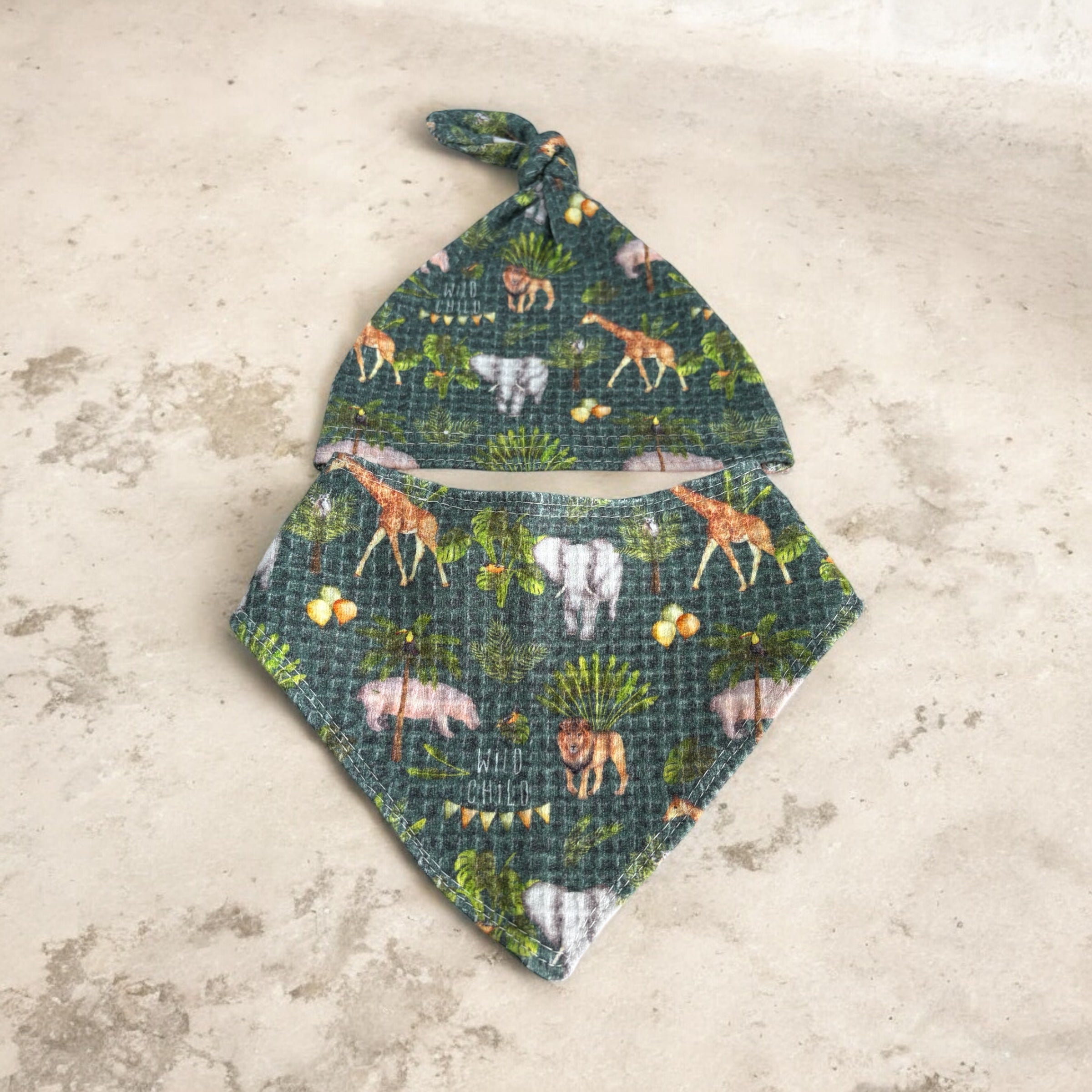 WILD CHILD ONESIE HAT & BANDANA