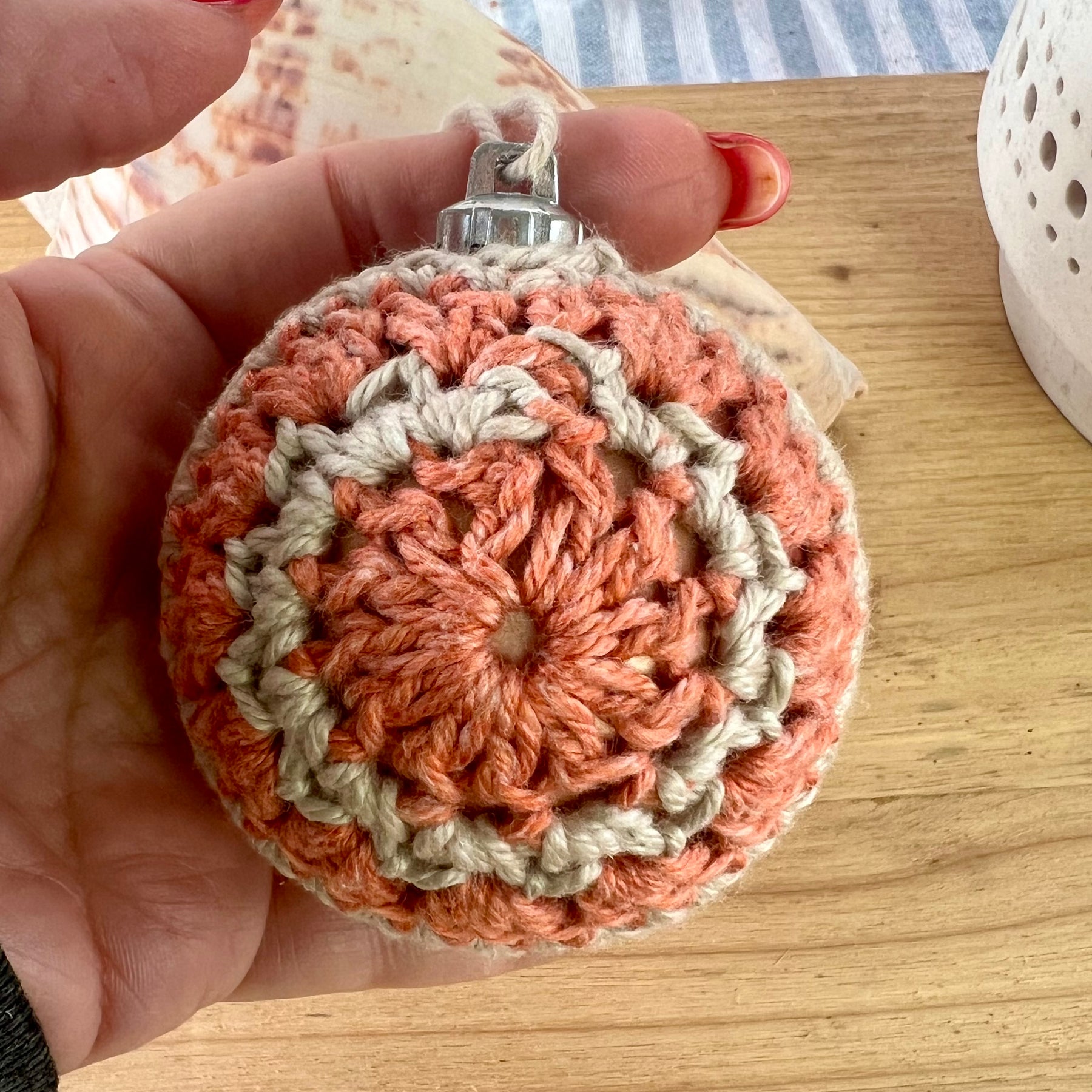 Crochet Christmas Baubles,  Coastal Boho Christmas Tree Decor, Eco Friendly