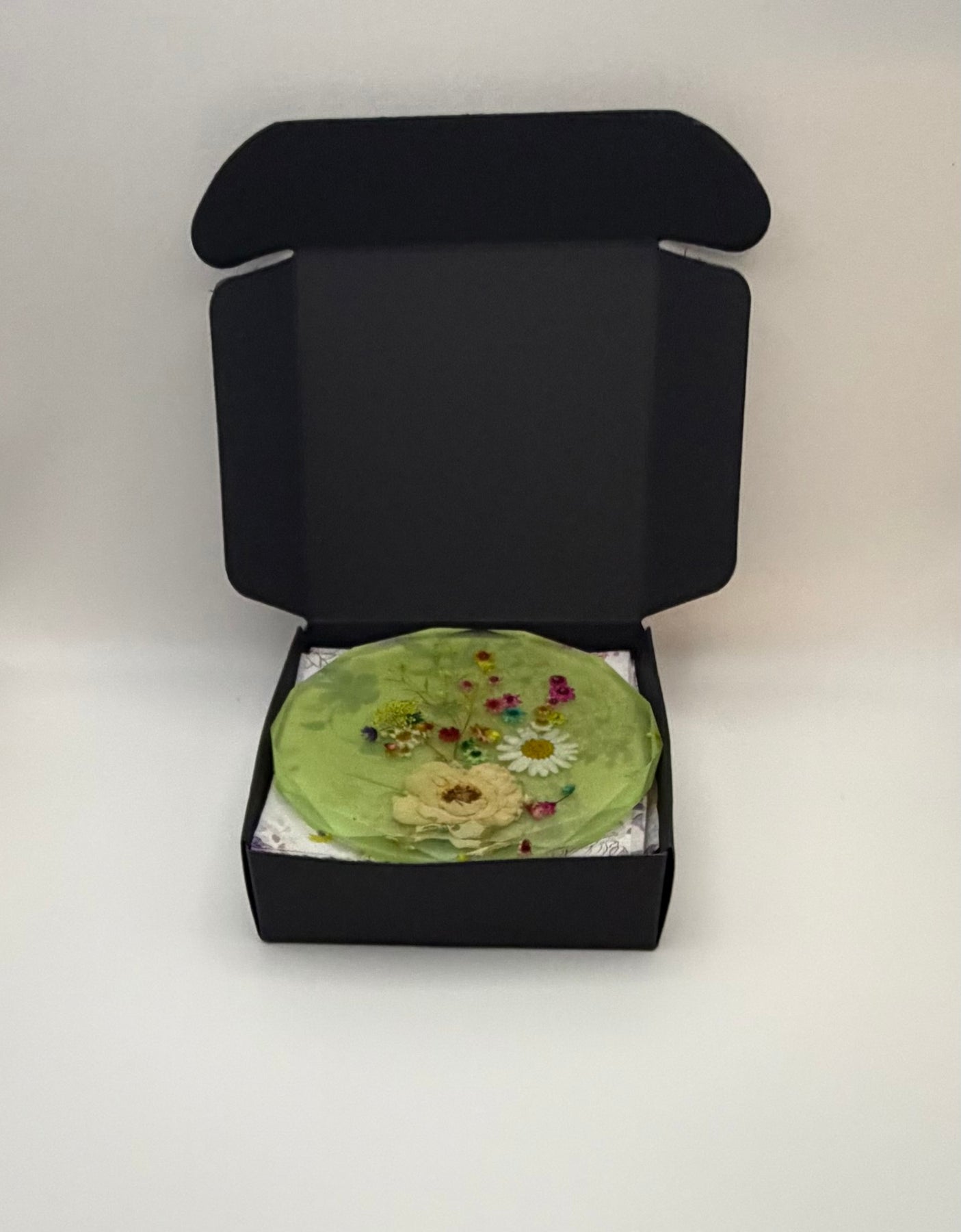 Resin floral coasters