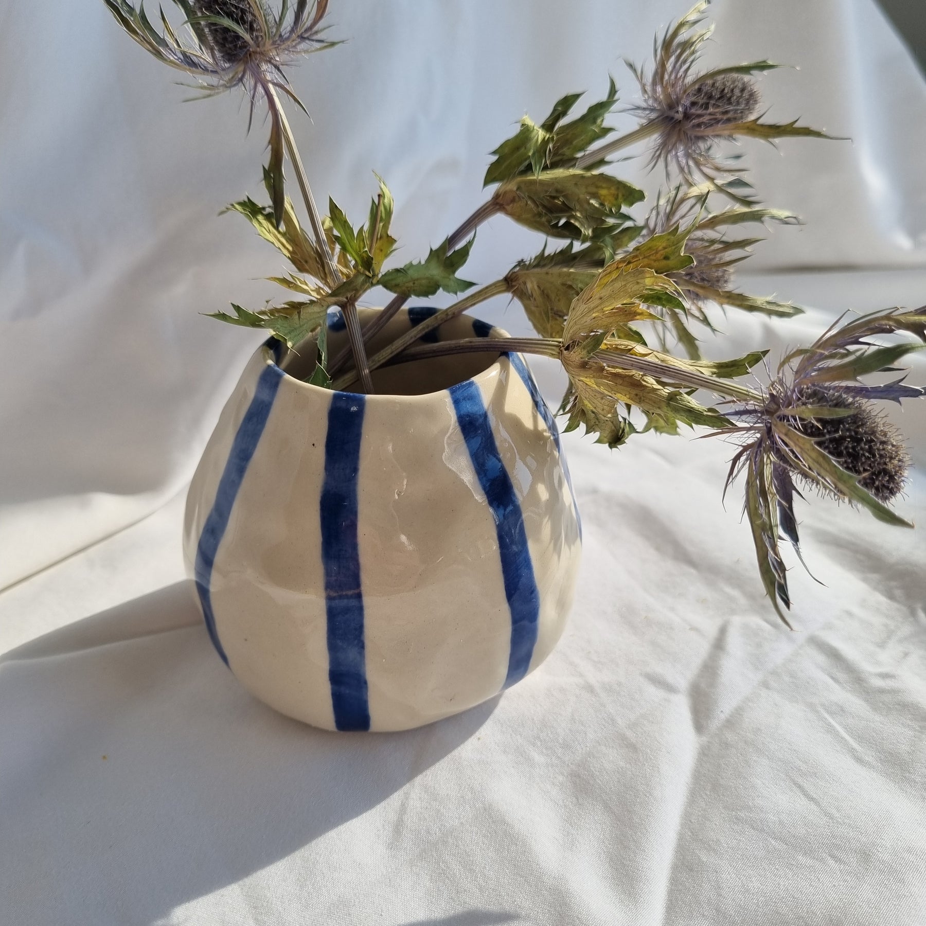 Large Coastal Stripe Bud Vase
