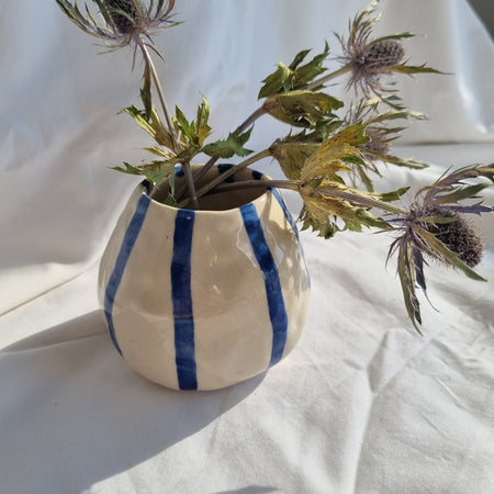 Large Coastal Stripe Bud Vase