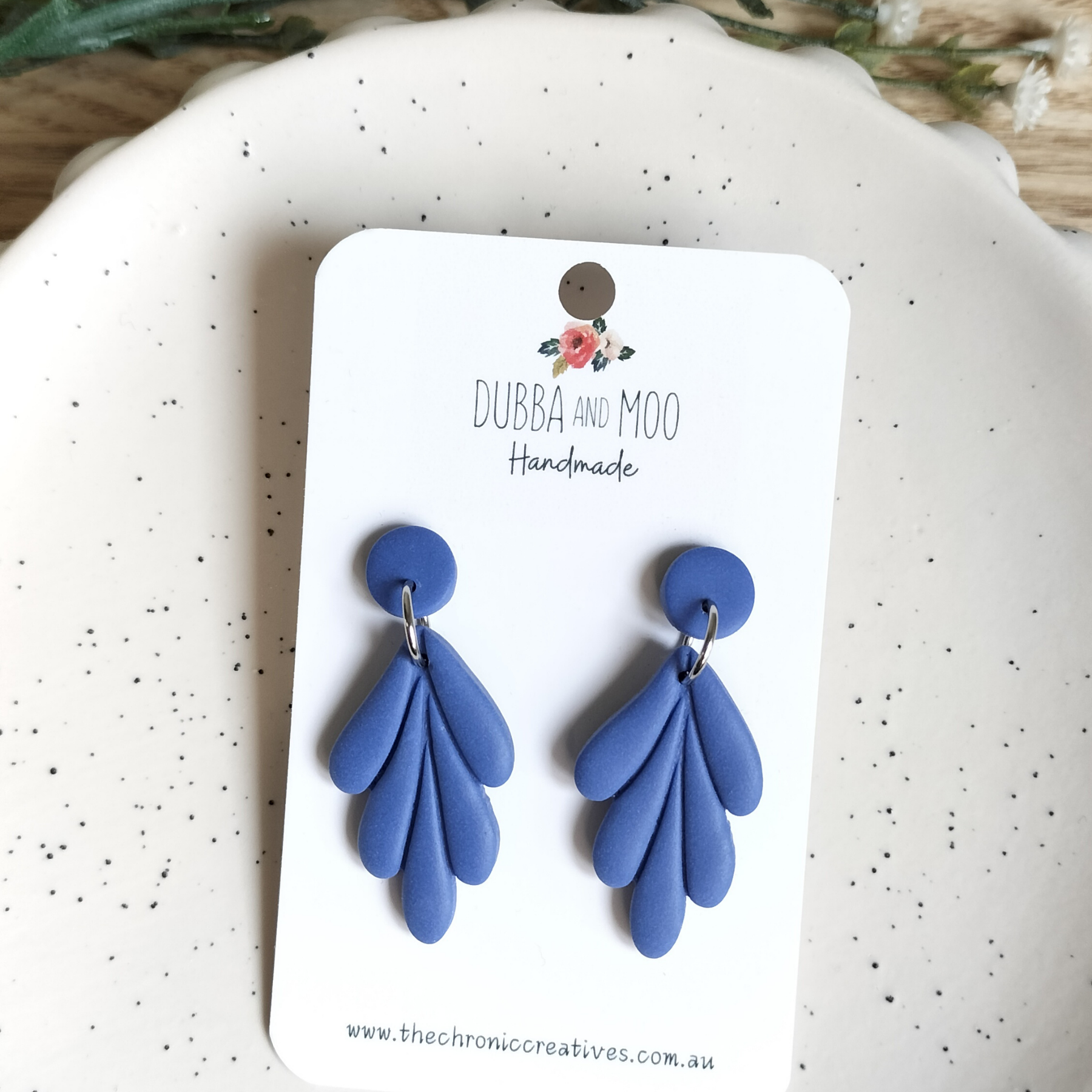 Layered Leaf Polymer Clay Dangles - Assorted Colours