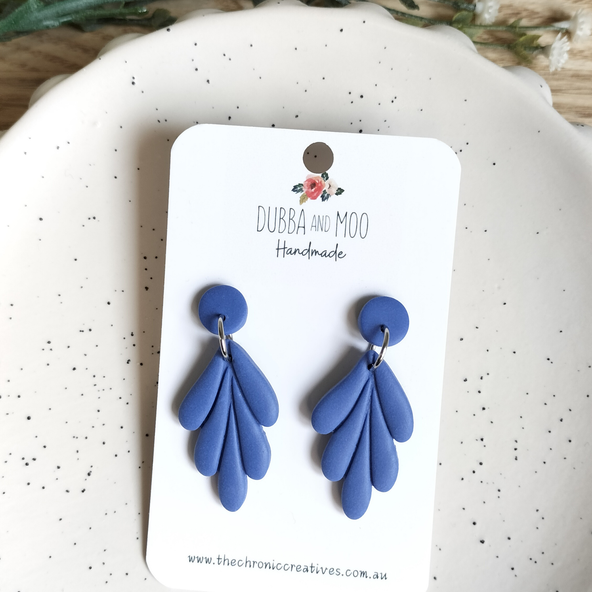Layered Leaf Polymer Clay Dangles - Assorted Colours