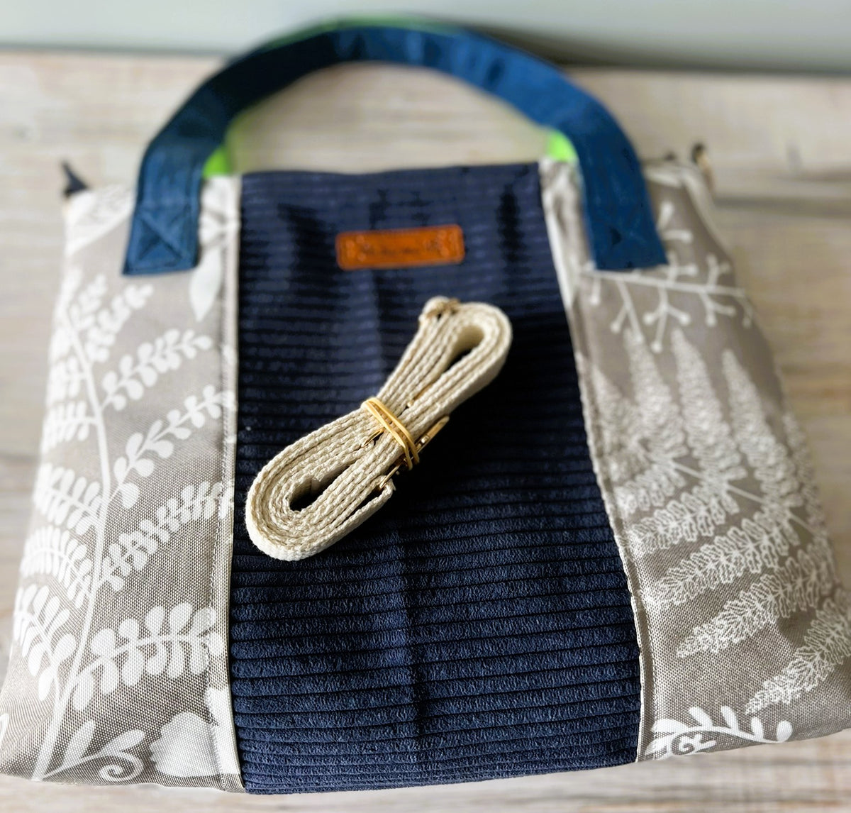 Upcycled Denim & Canvas Dual Handle Tote