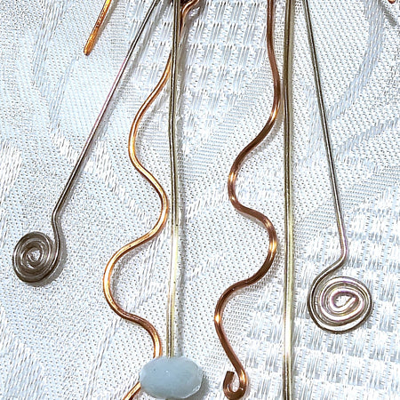 Hand Forged Wirework Earrings using various metals