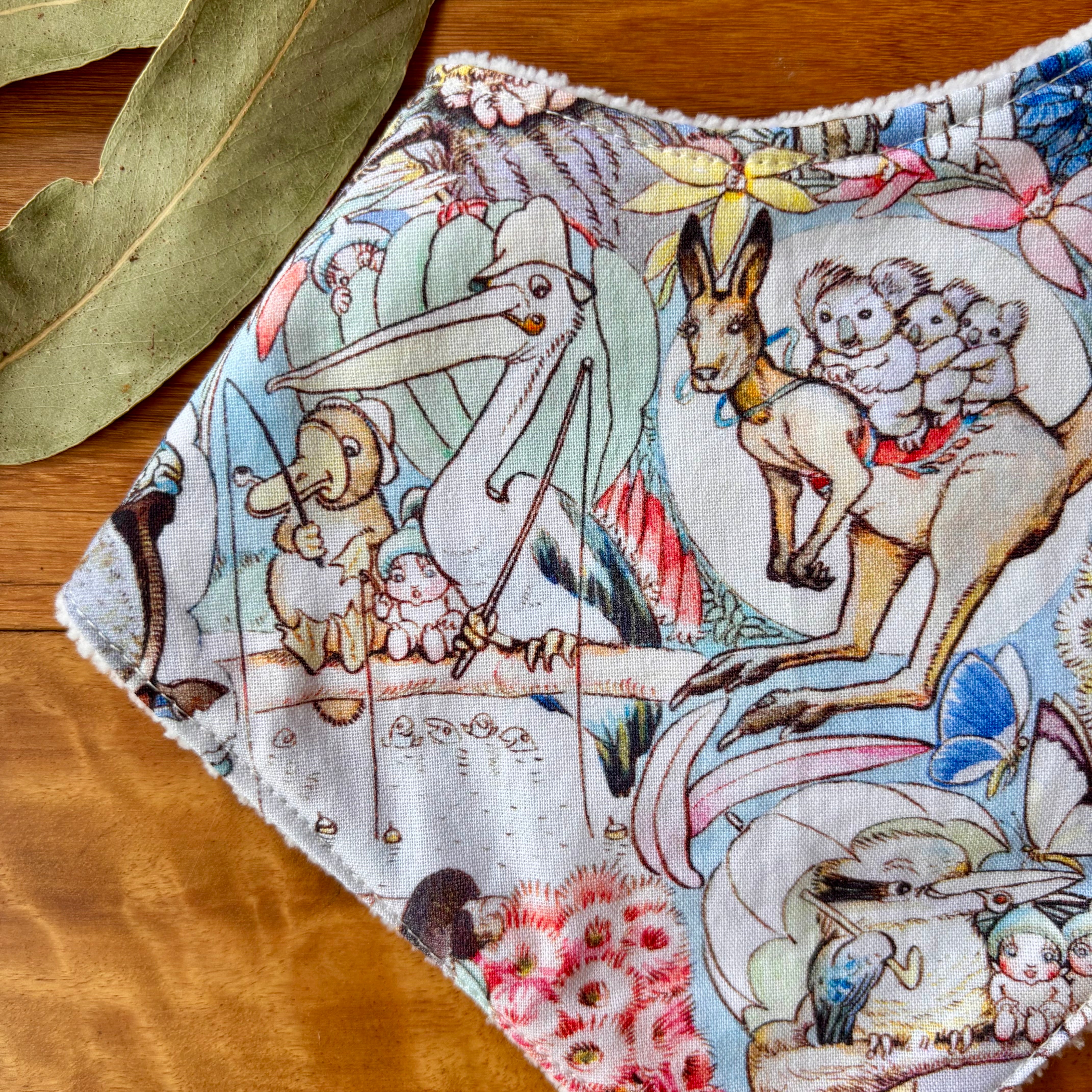 Baby Bib and Burp Cloth Set - Light Blue May Gibbs