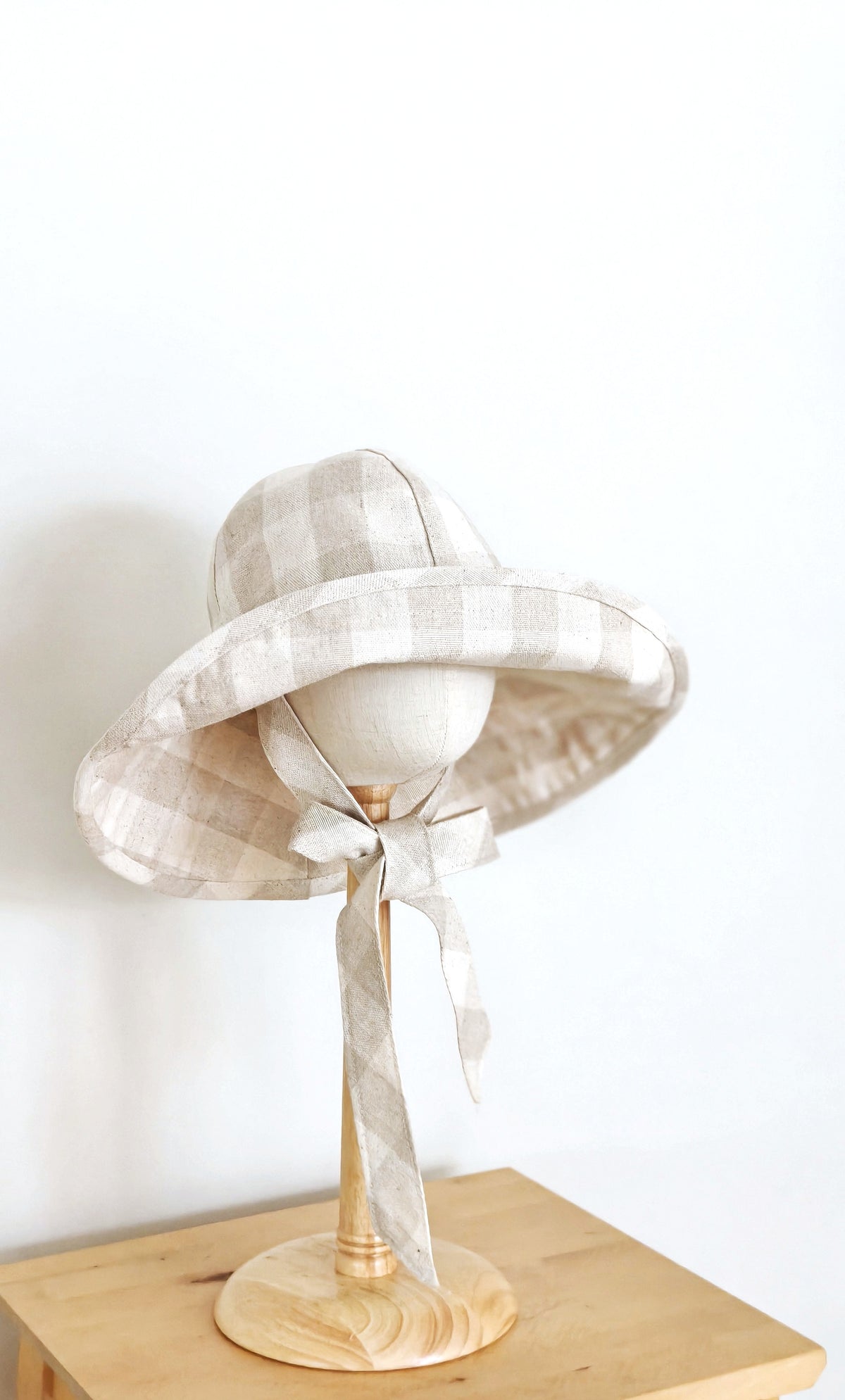 Kids Wide Brim Cotton Summer Sun Hat, Kids Beige Summer Hat