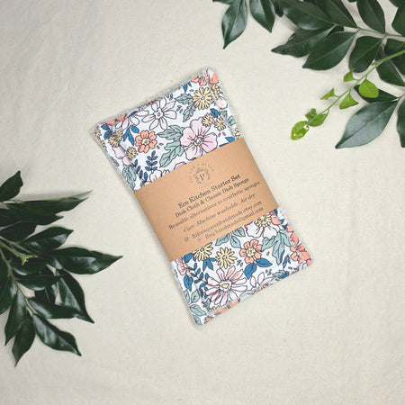 Eco Kitchen Starter Set | Reusable Cotton Dish Sponge & Cloth