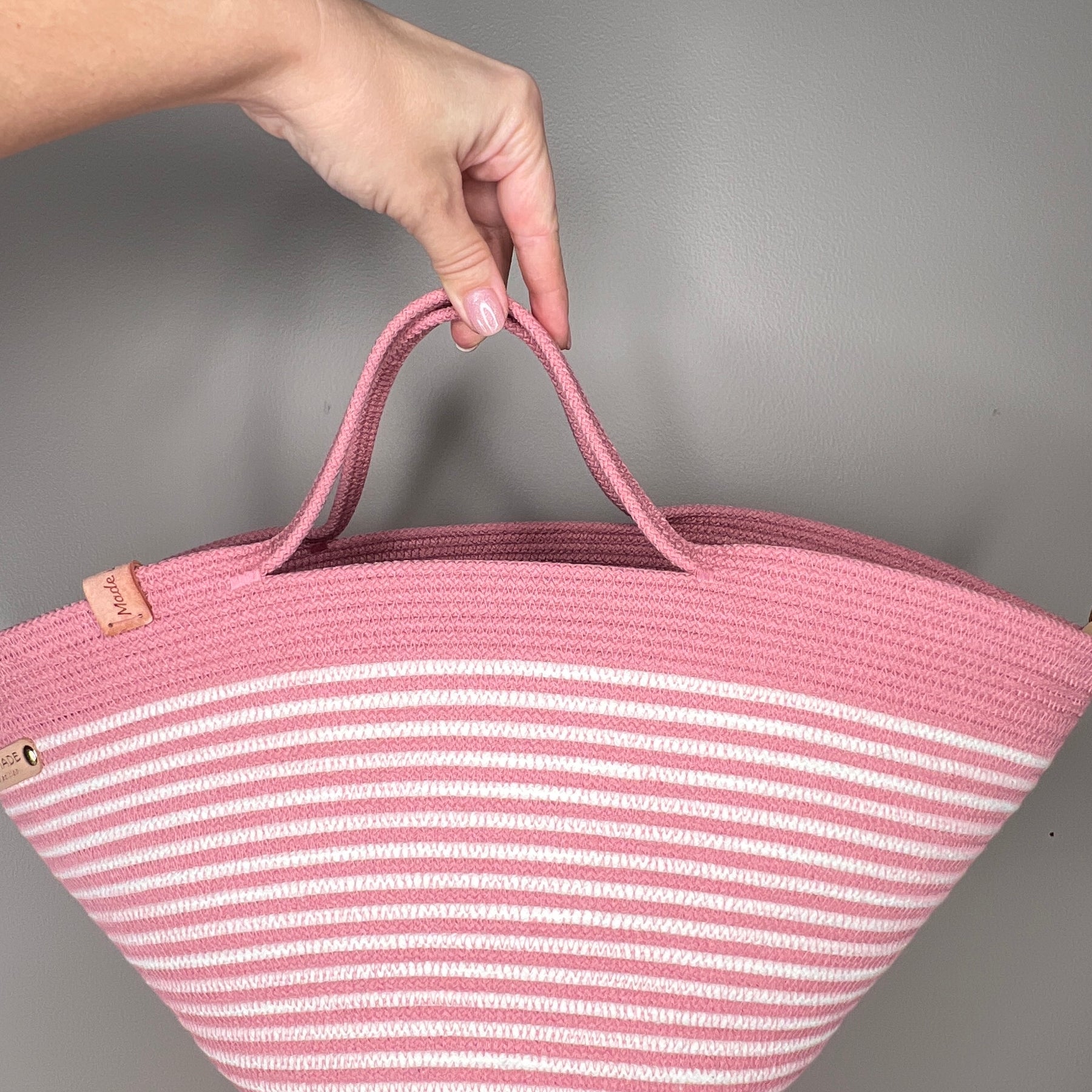 Pink Blossom Rope Handbag
