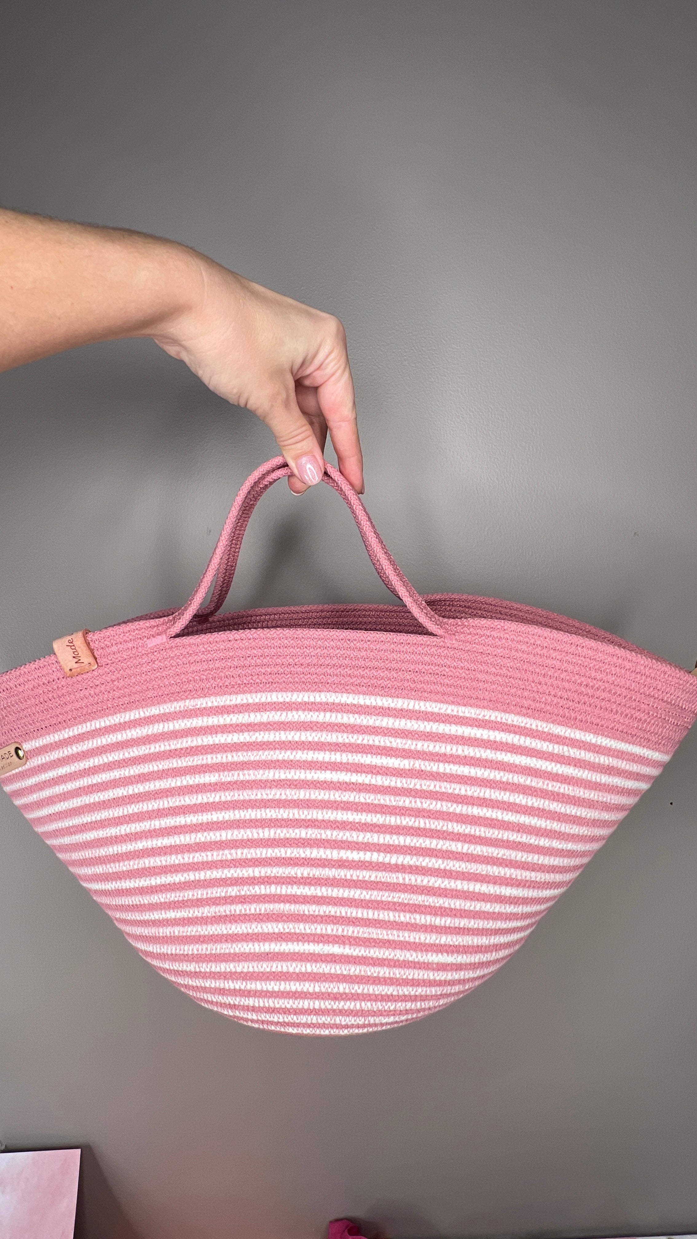 Pink Blossom Rope Handbag