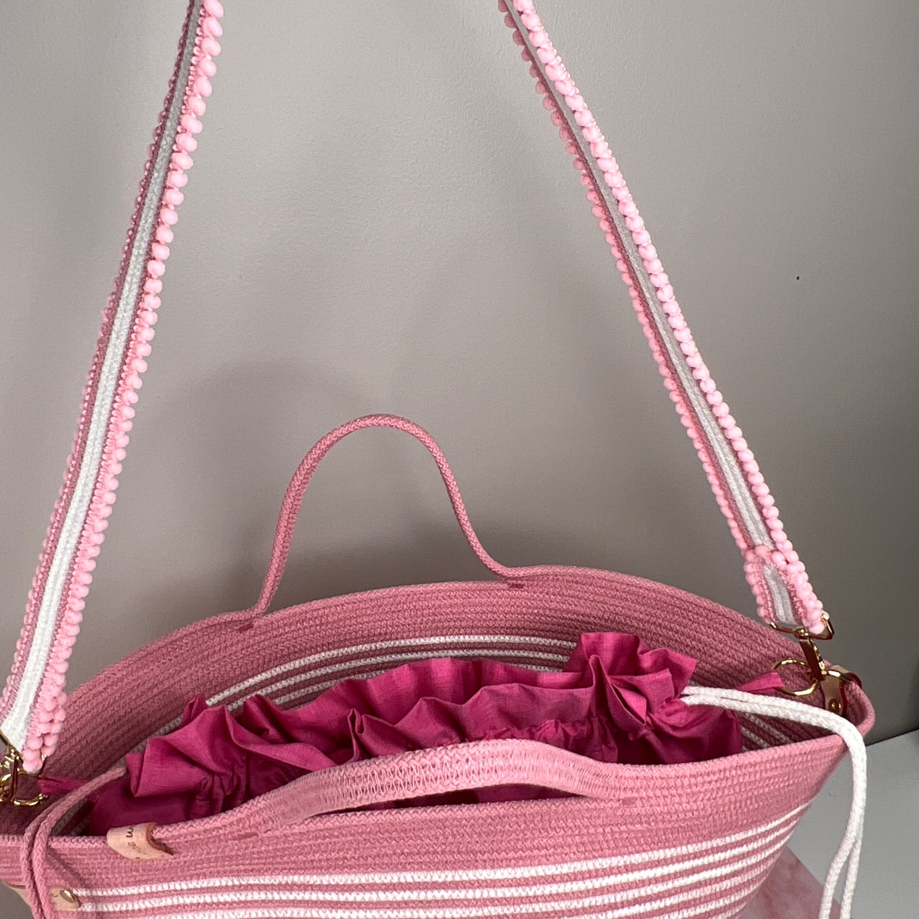 Pink Blossom Rope Handbag