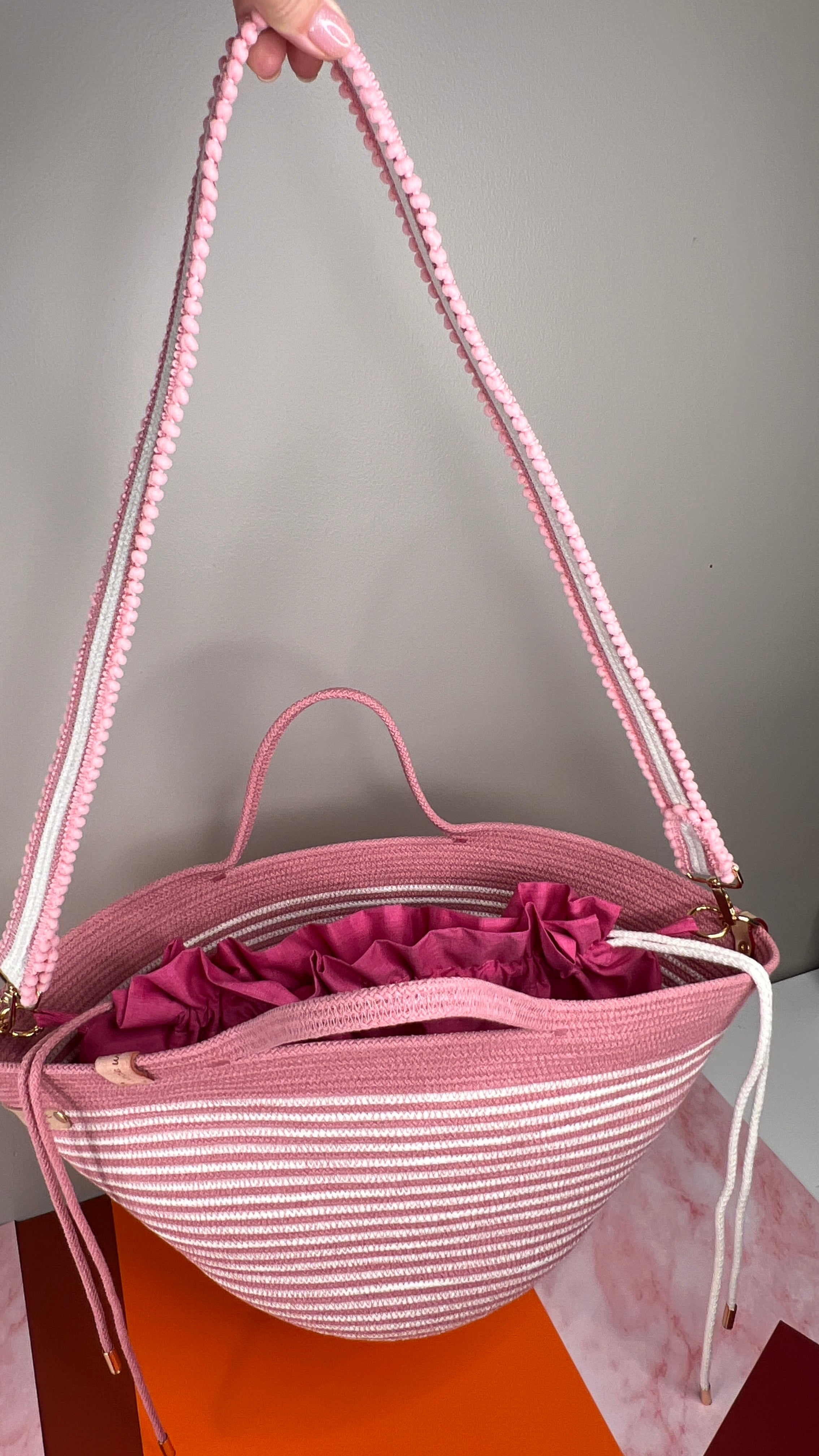 Pink Blossom Rope Handbag