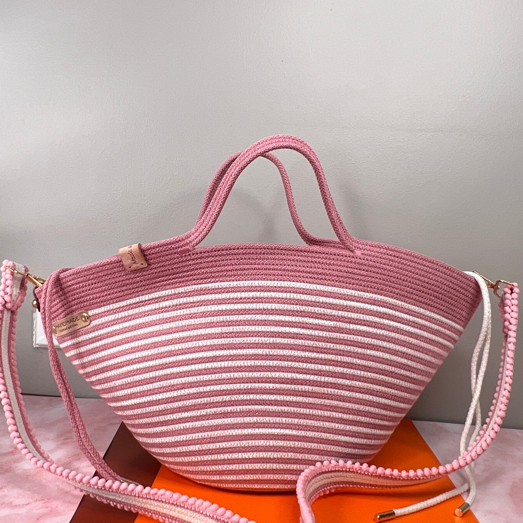 Pink Blossom Rope Handbag