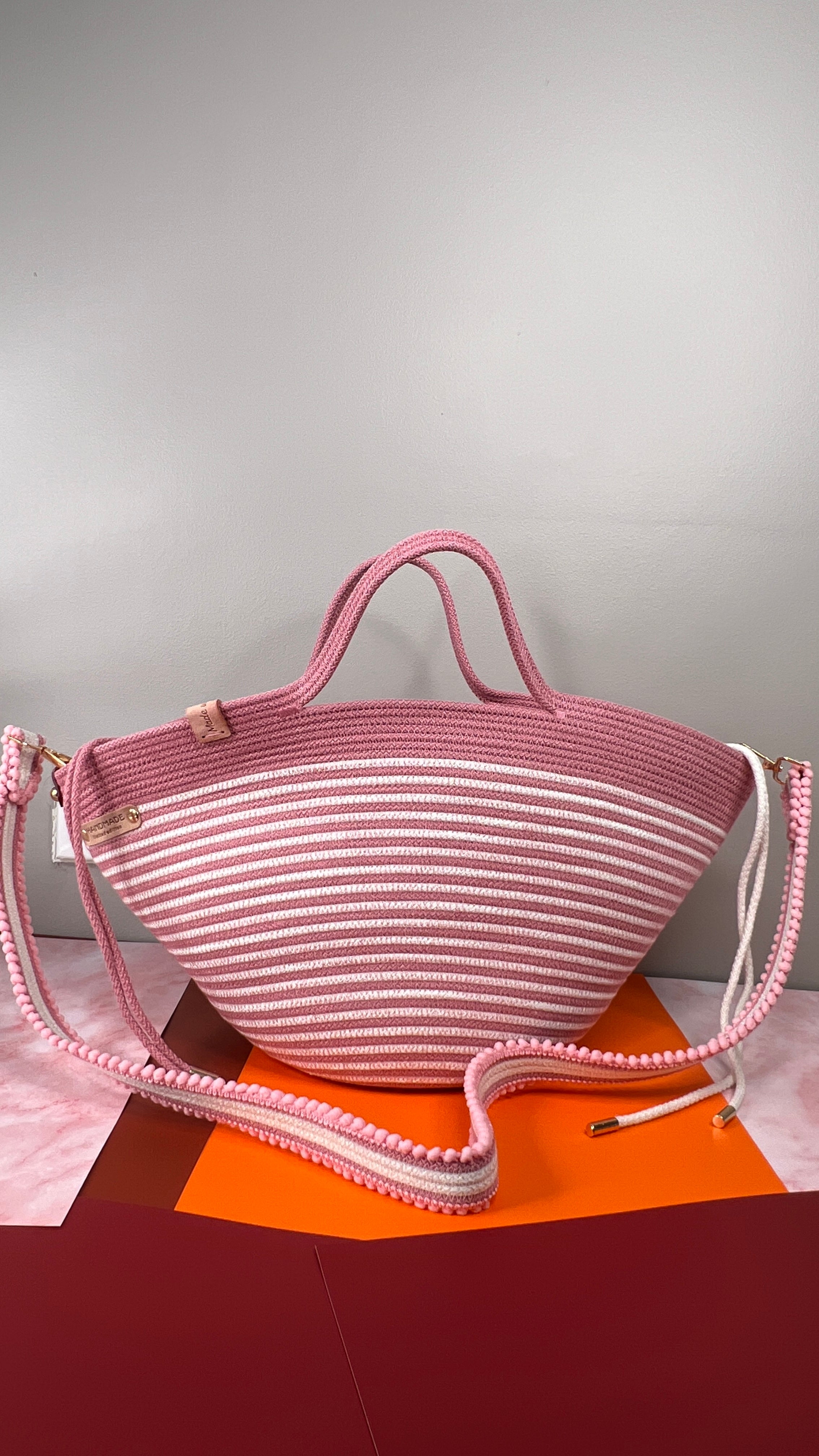 Pink Blossom Rope Handbag