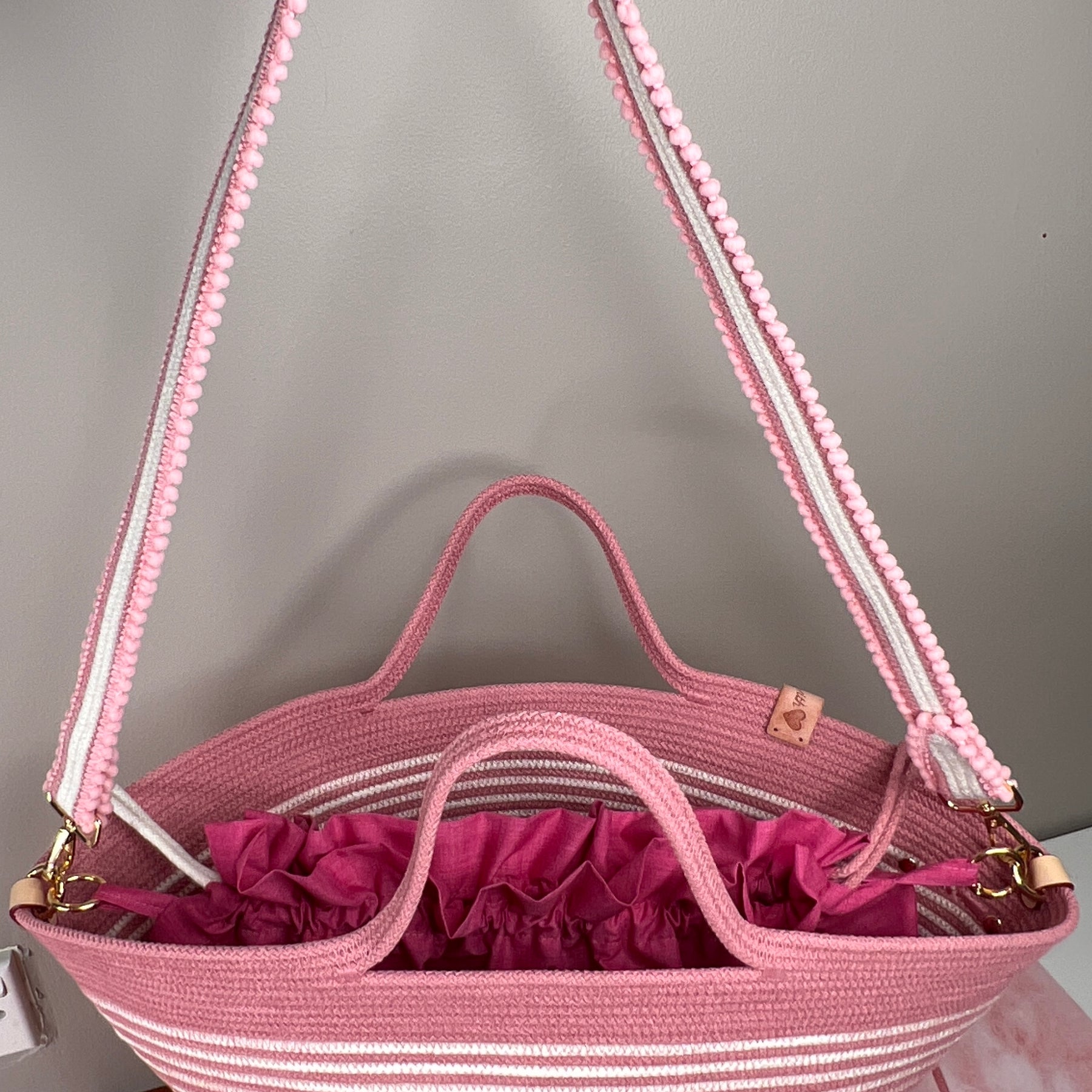Pink Blossom Rope Handbag