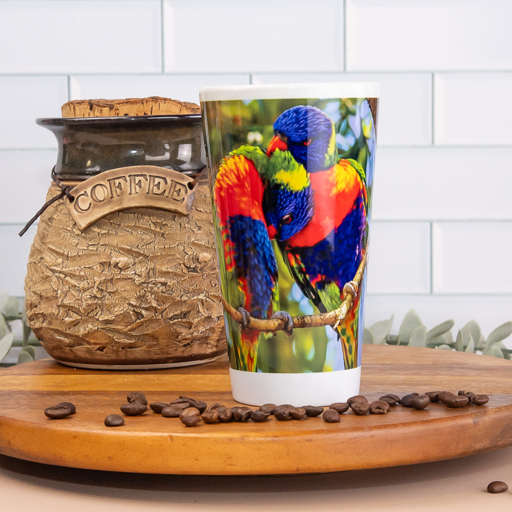 Rainbow Lorikeet - Latte / Coffee Mugs - Native Australian Birds