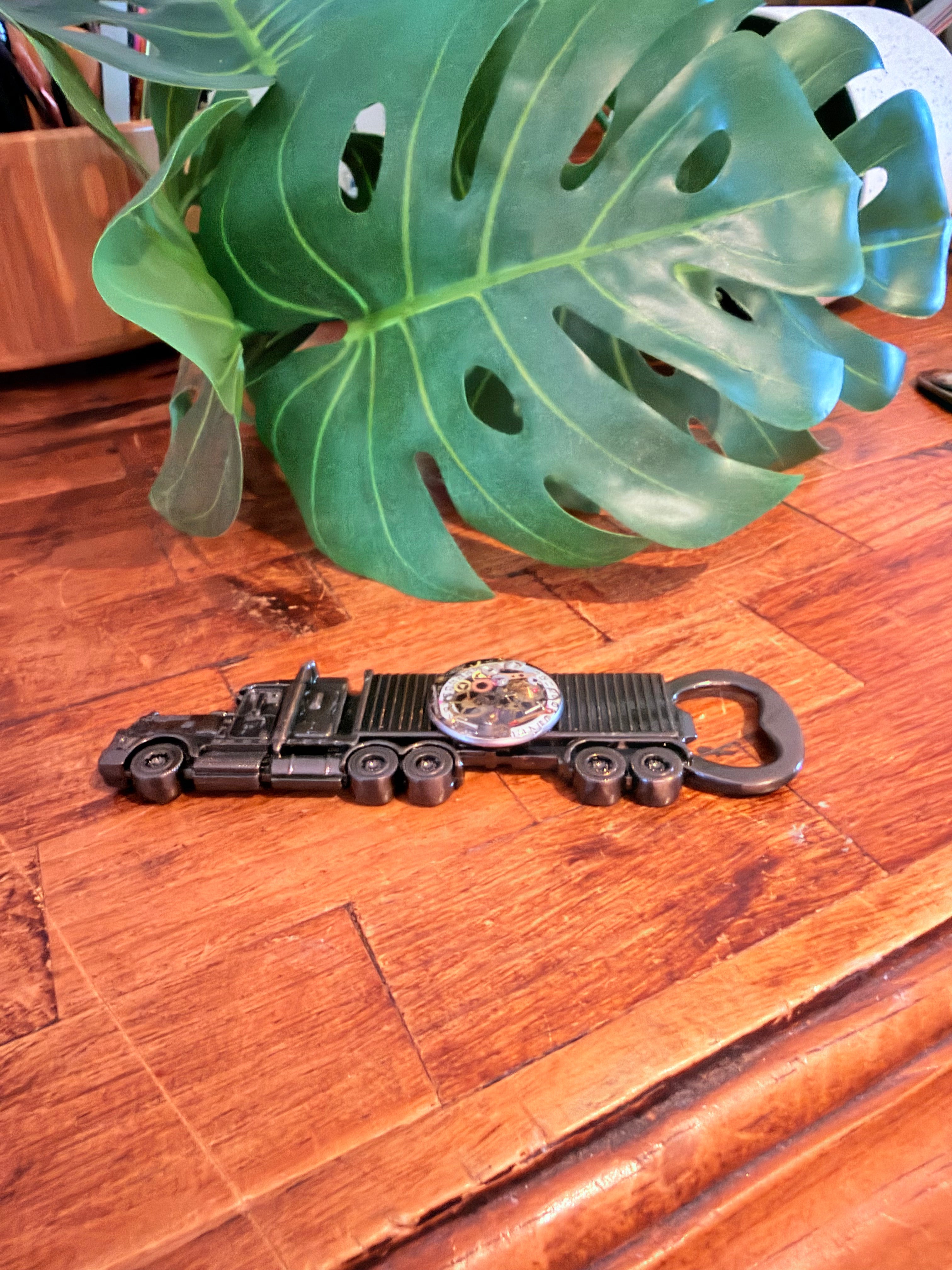 Steampunk watch parts  bottle opener (Truck)