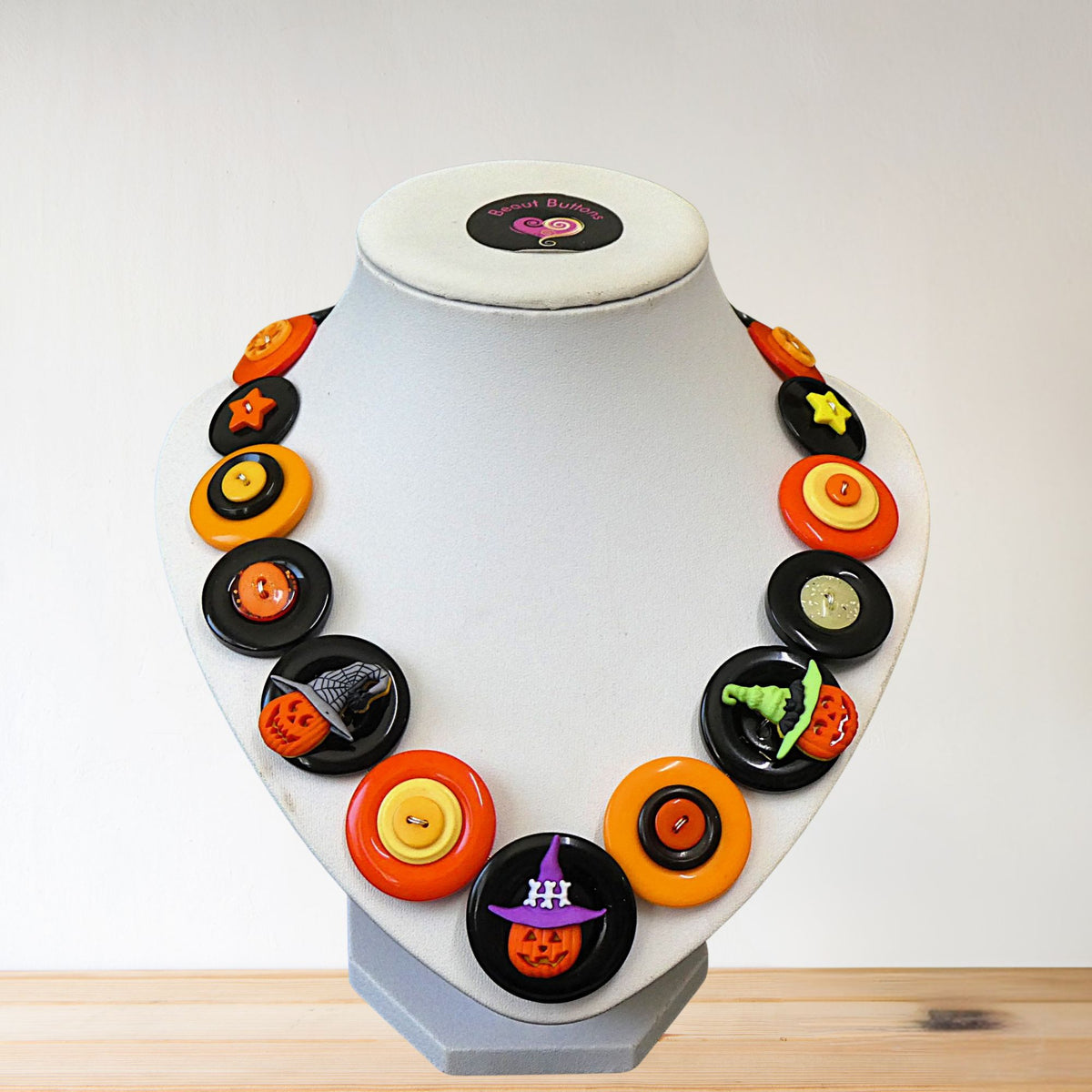 Halloween Button necklace - Jacks in Hats