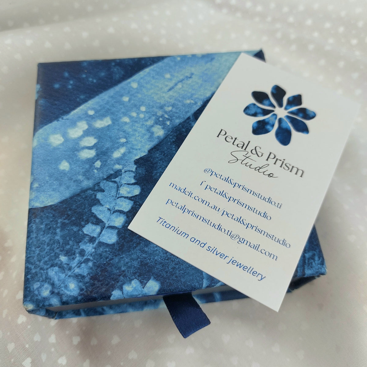 Titanium Dangles with Painted Flower Design- Blue, Bronze and Purple