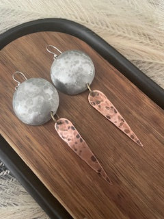 Large Silver Moon Dangles