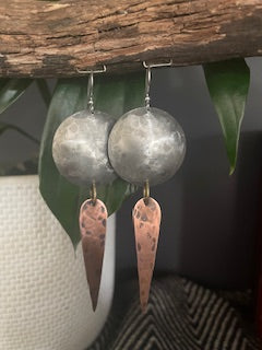Large Silver Moon Dangles