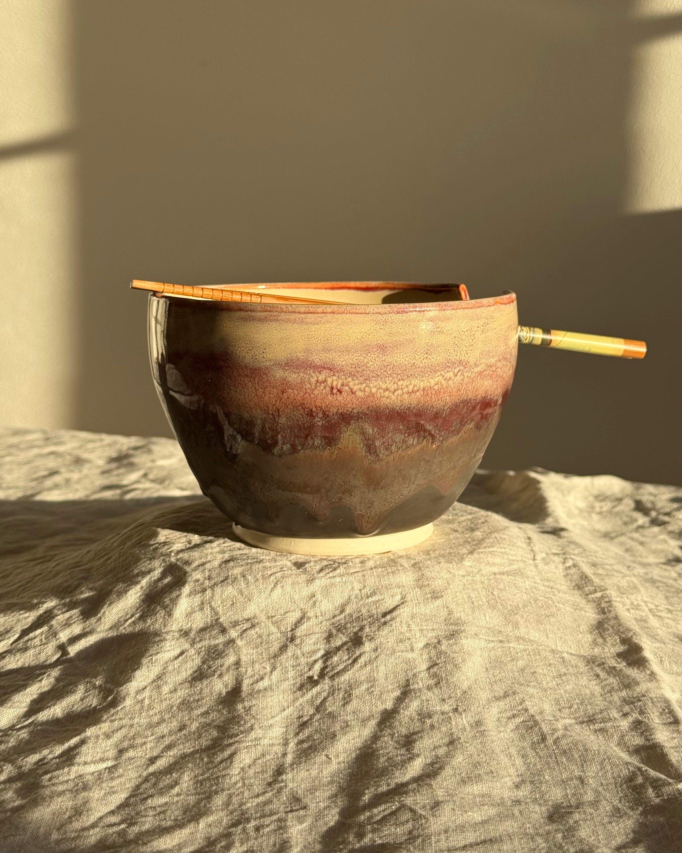 Akane Donburi Bowl + Chopsticks | Wheel Thrown Pottery