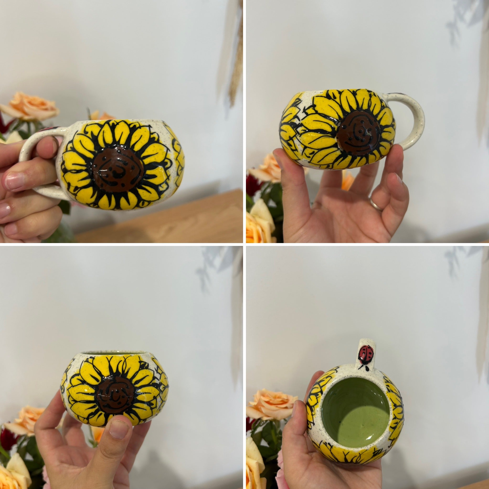 Handmade Sunflower Mugs