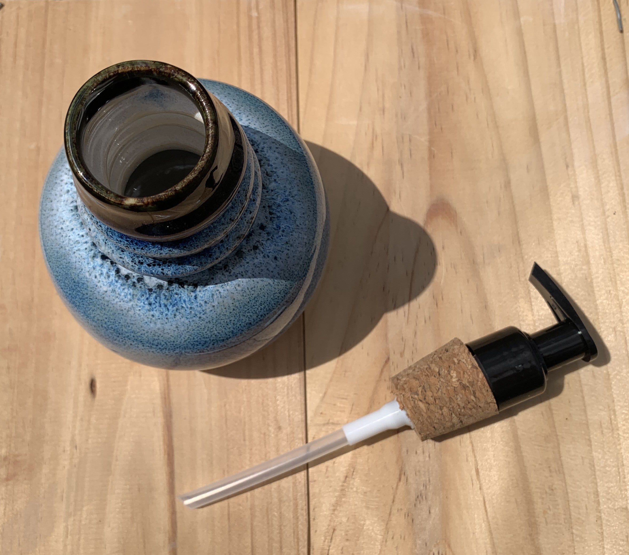 Handmade Ceramic Soap Pump - Artic Ice