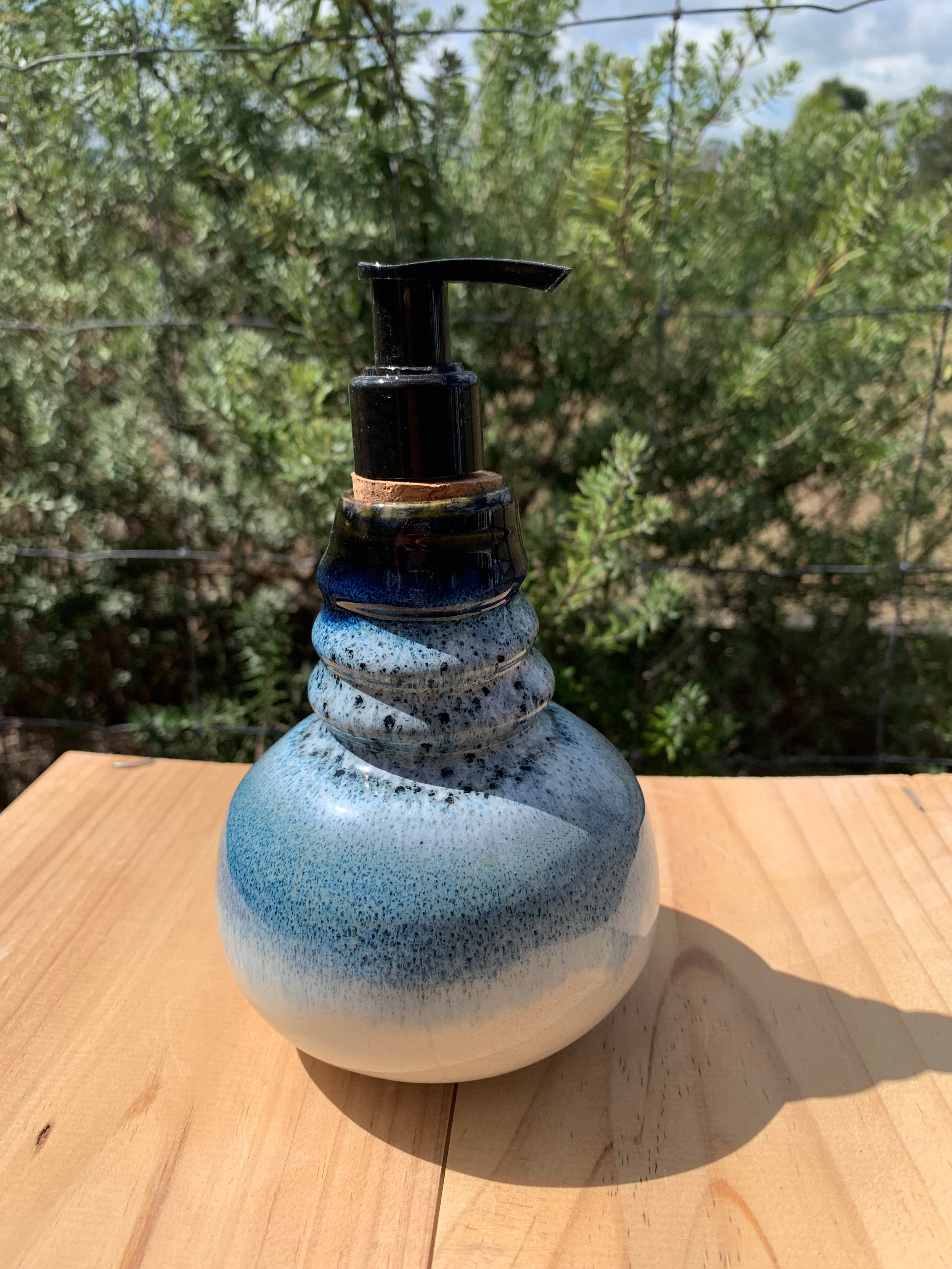 Handmade Ceramic Soap Pump - Artic Ice