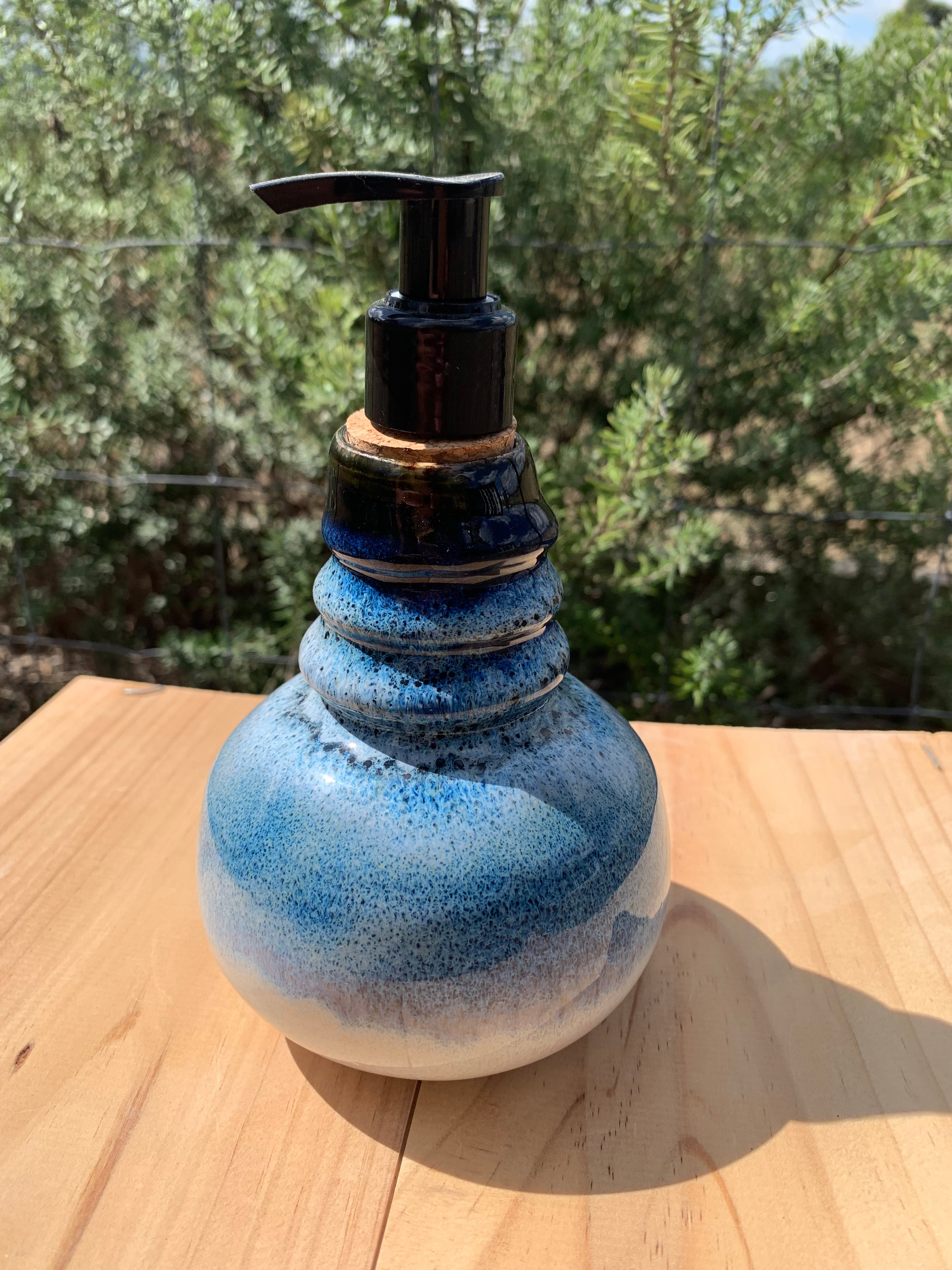 Handmade Ceramic Soap Pump - Artic Ice
