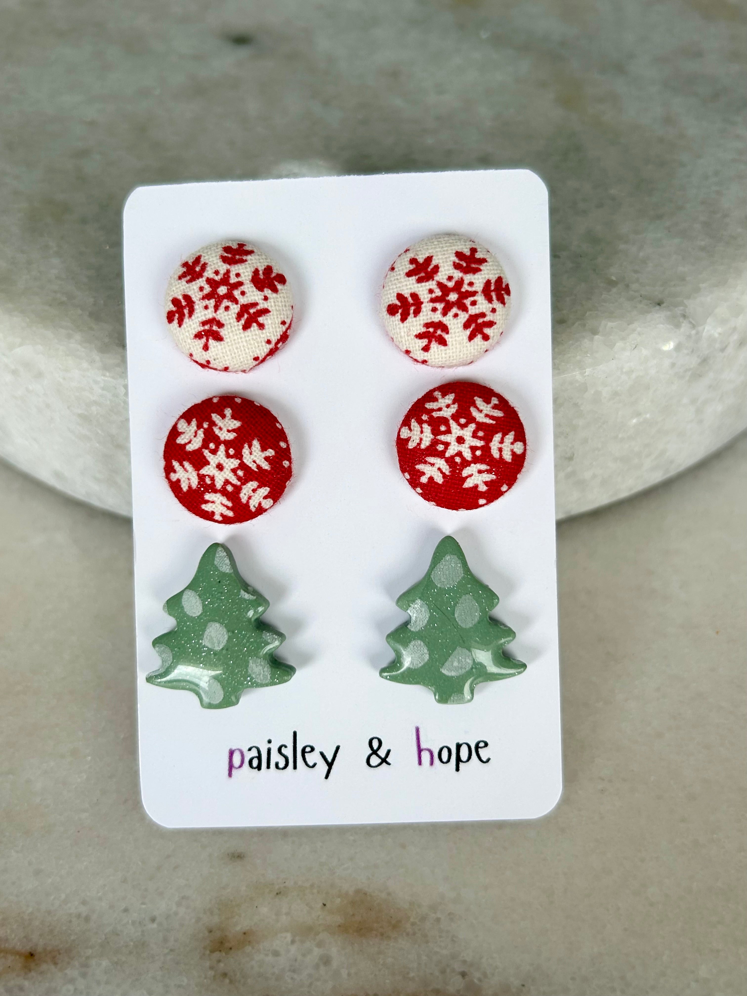 Polymer Clay Christmas Stud Pack - Choose design