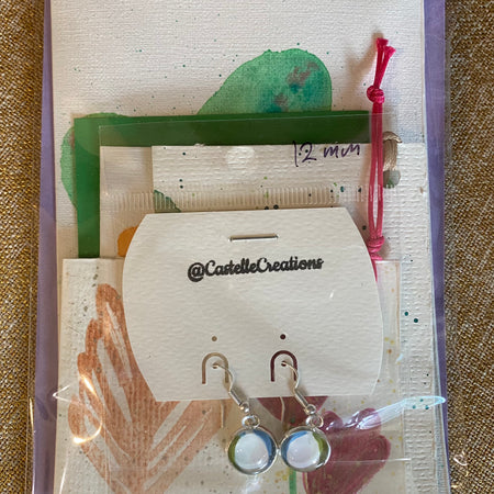 All Occasion Gift Bag – 6 Hand Painted Cards & Bookmarks plus a Pair of Earrings!
