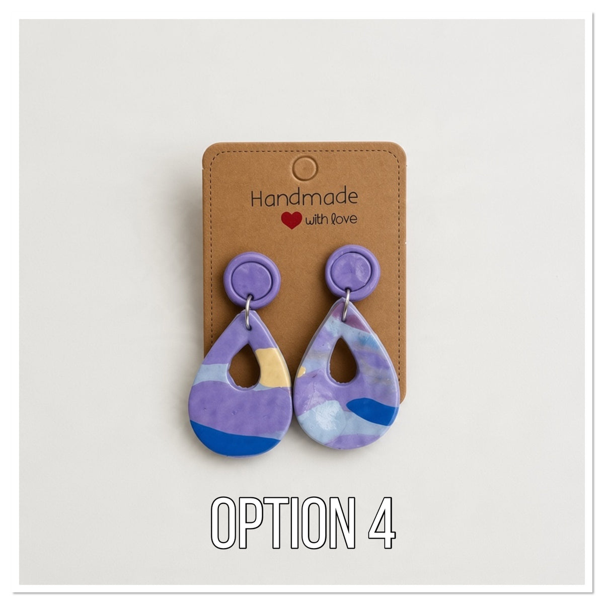 Lavender Skies Marbled Polymer Clay Earring Collection