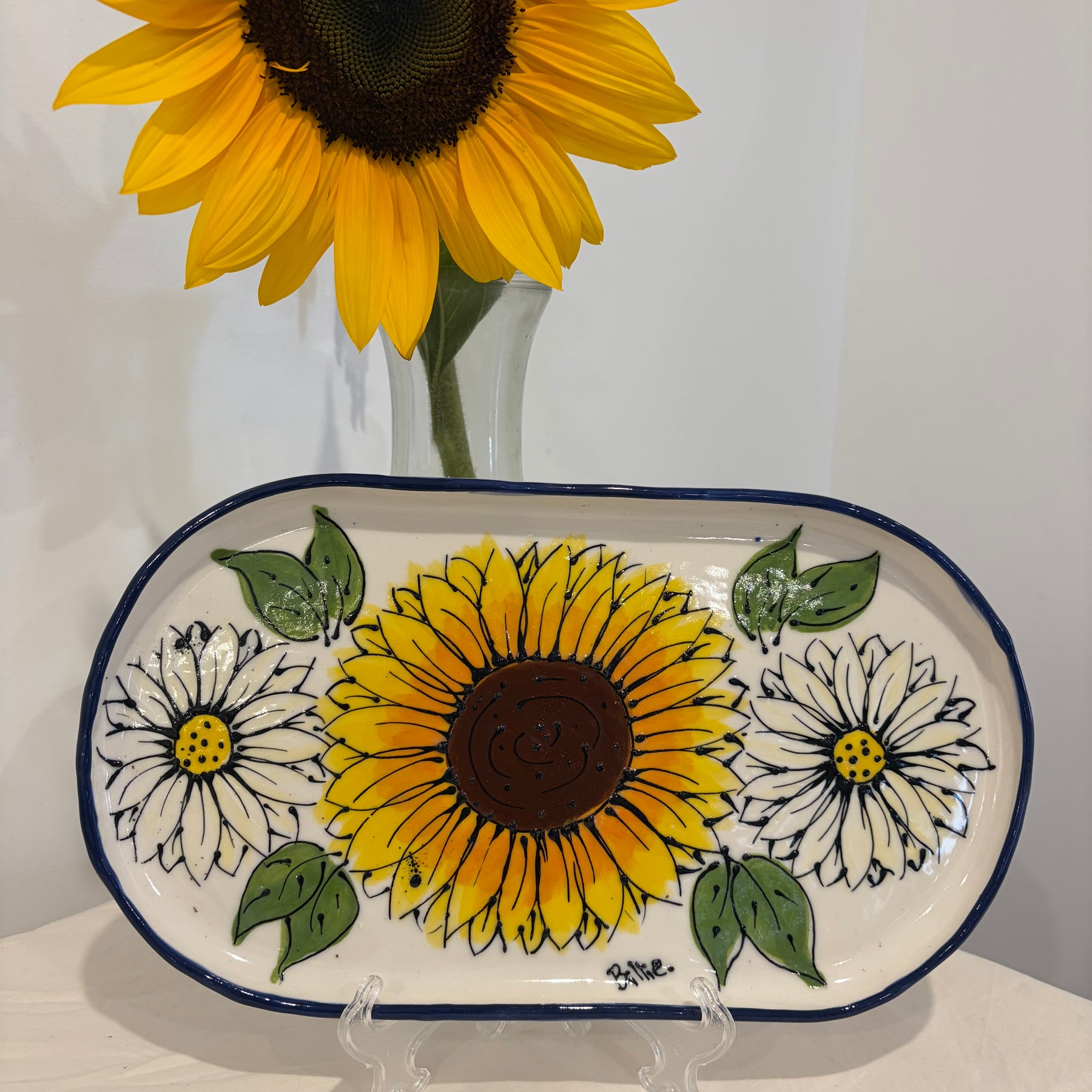 Hand Painted Sunflower Platter Various Designs