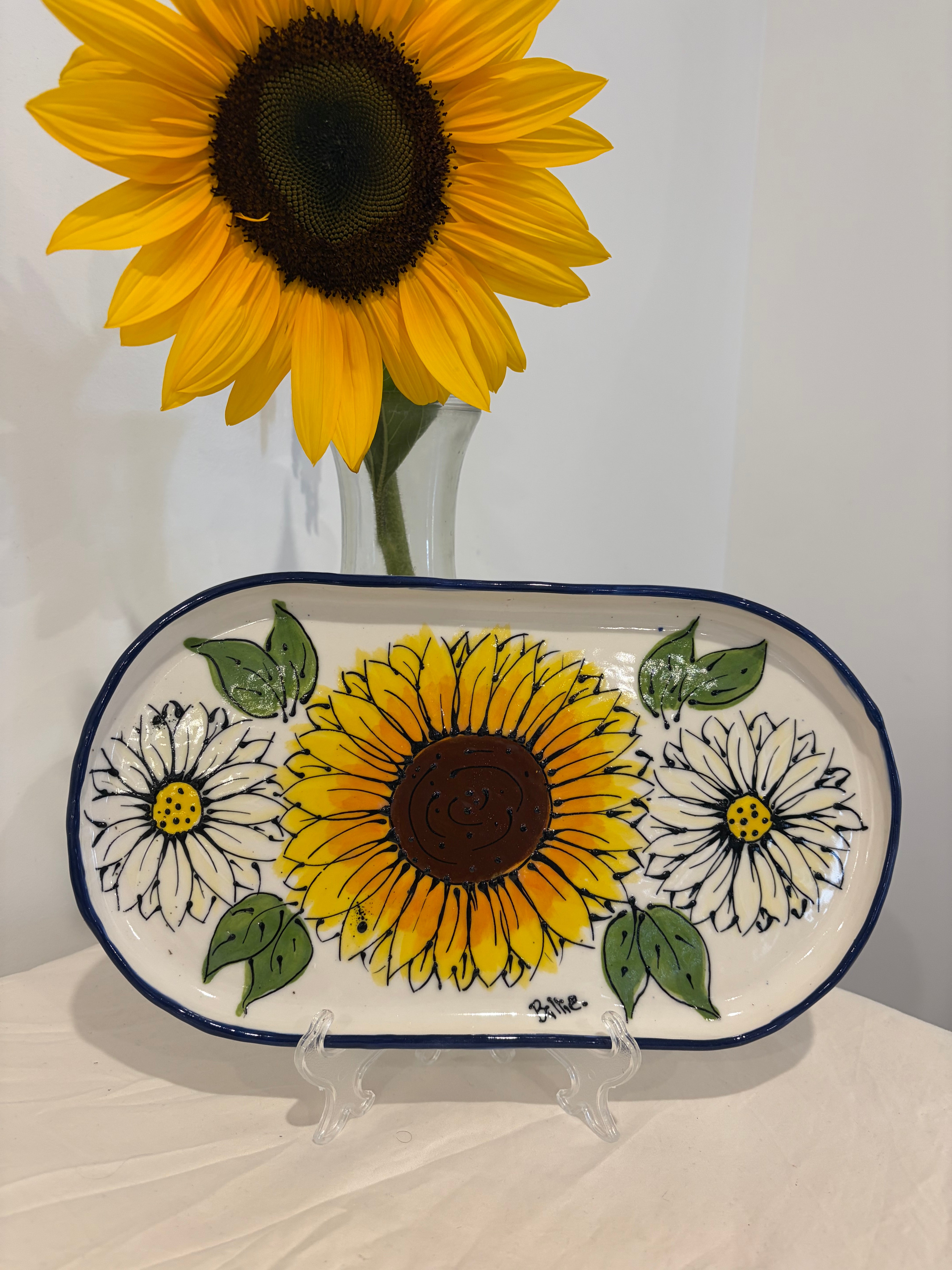 Hand Painted Sunflower Platter Various Designs