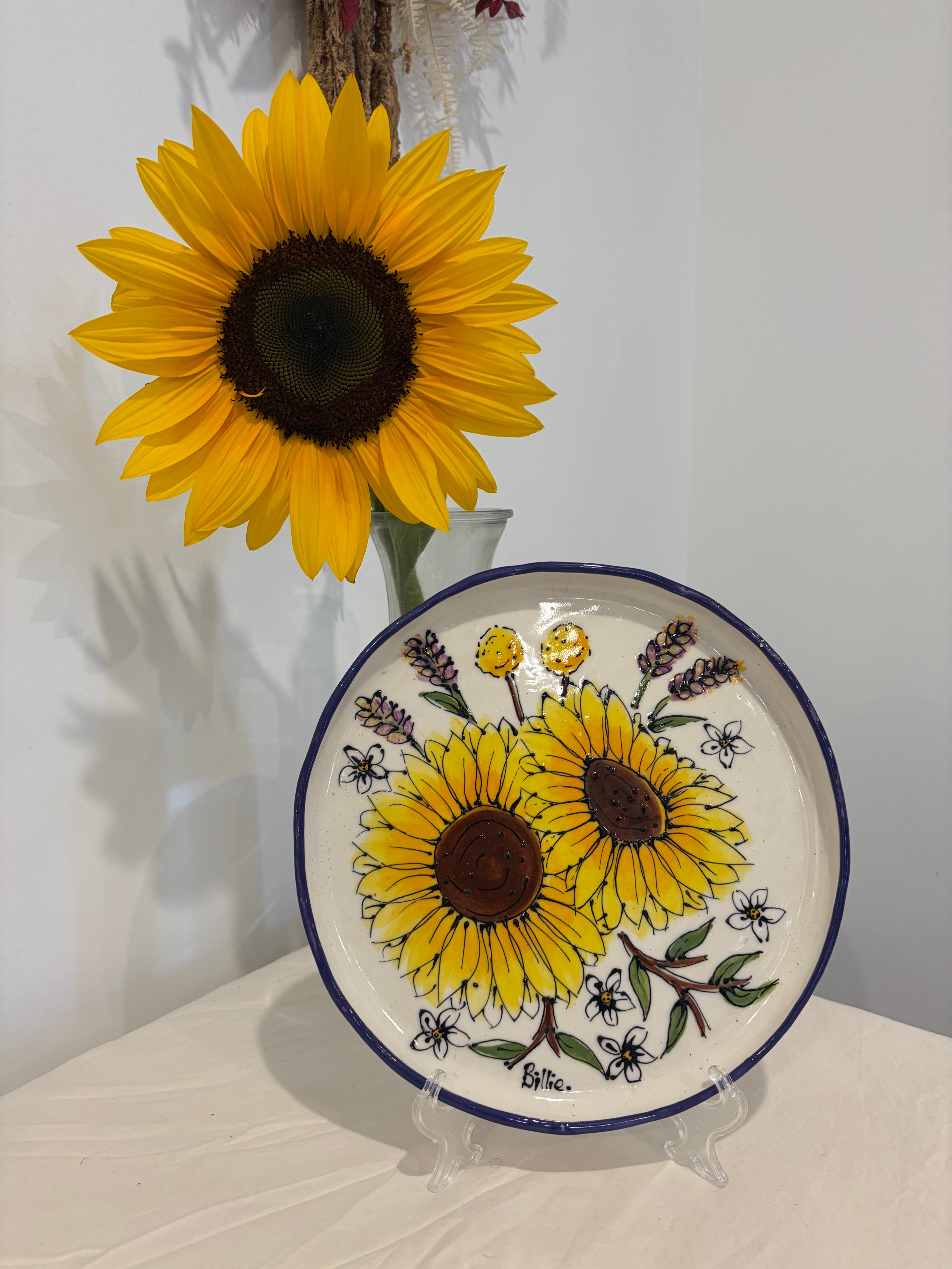 Hand Painted Sunflower Platter Various Designs