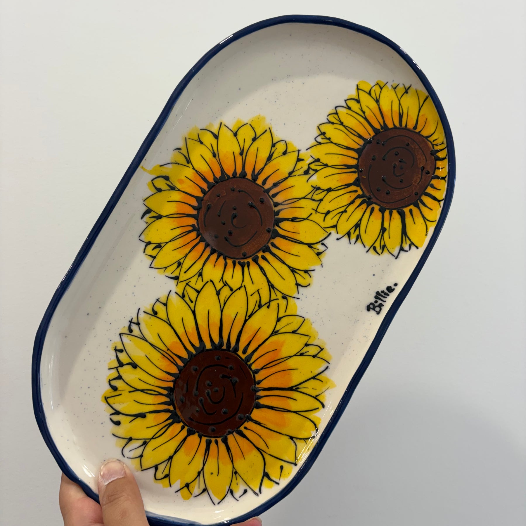 Hand Painted Sunflower Platter Various Designs