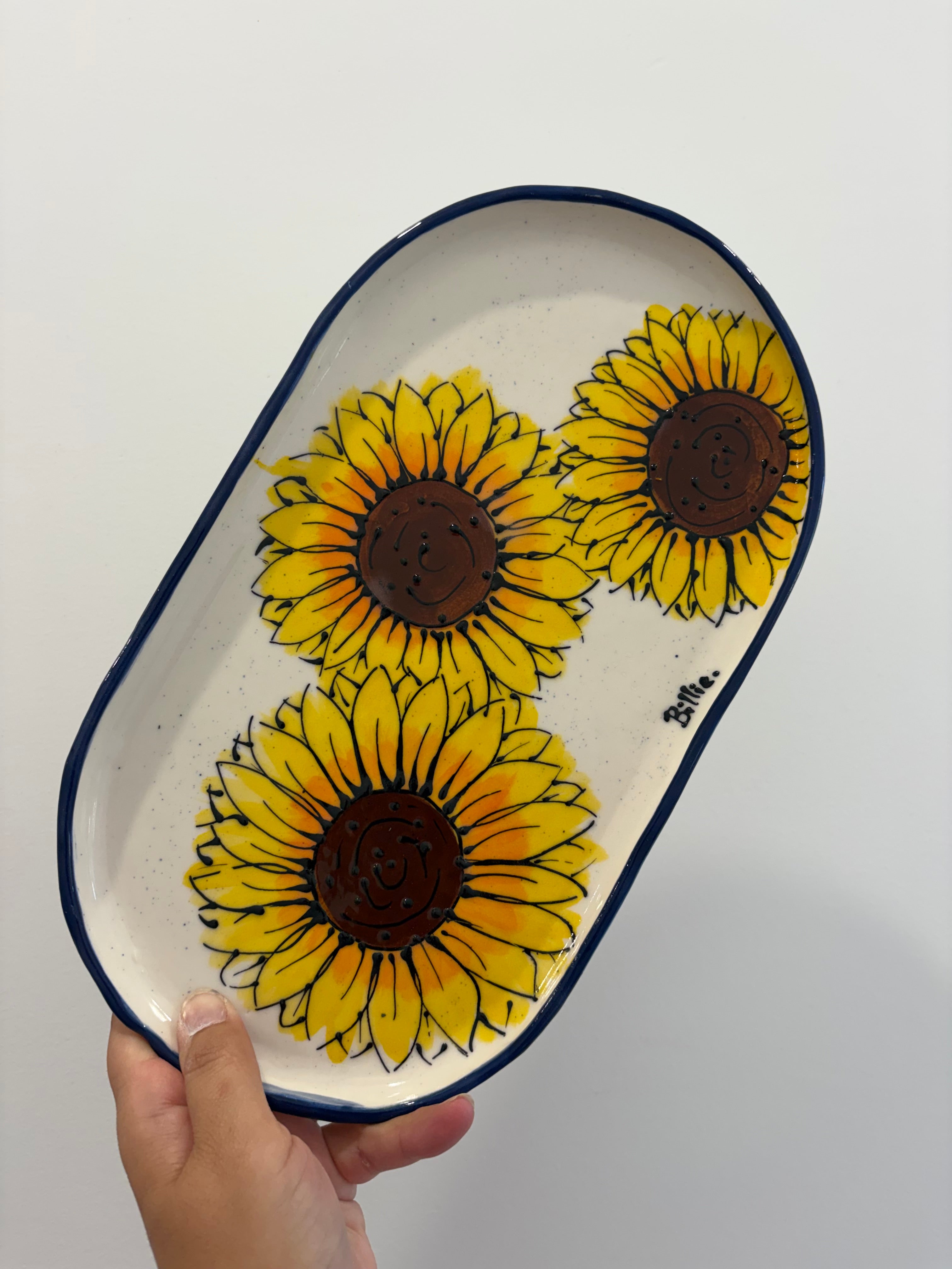Hand Painted Sunflower Platter Various Designs