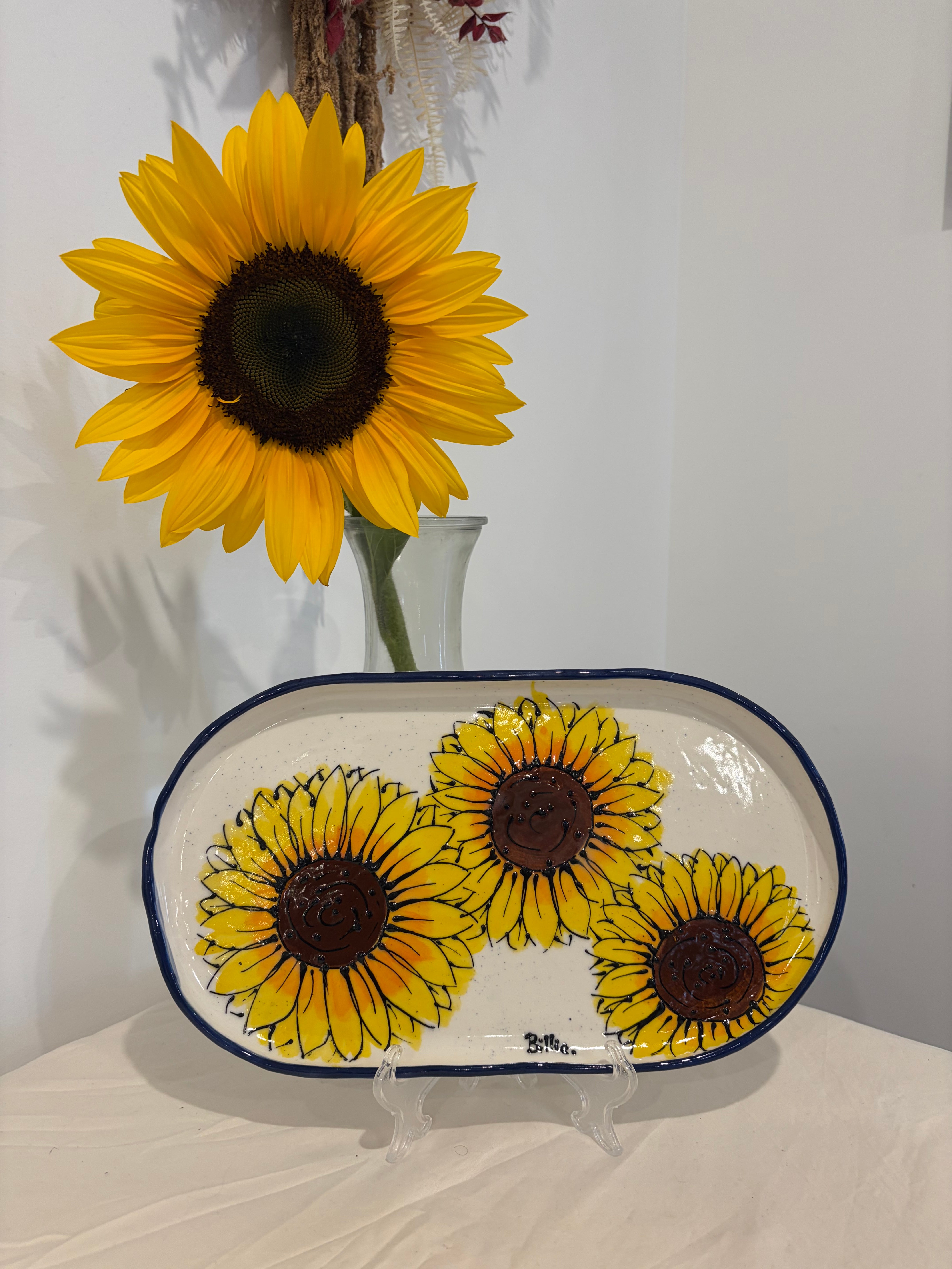 Hand Painted Sunflower Platter Various Designs