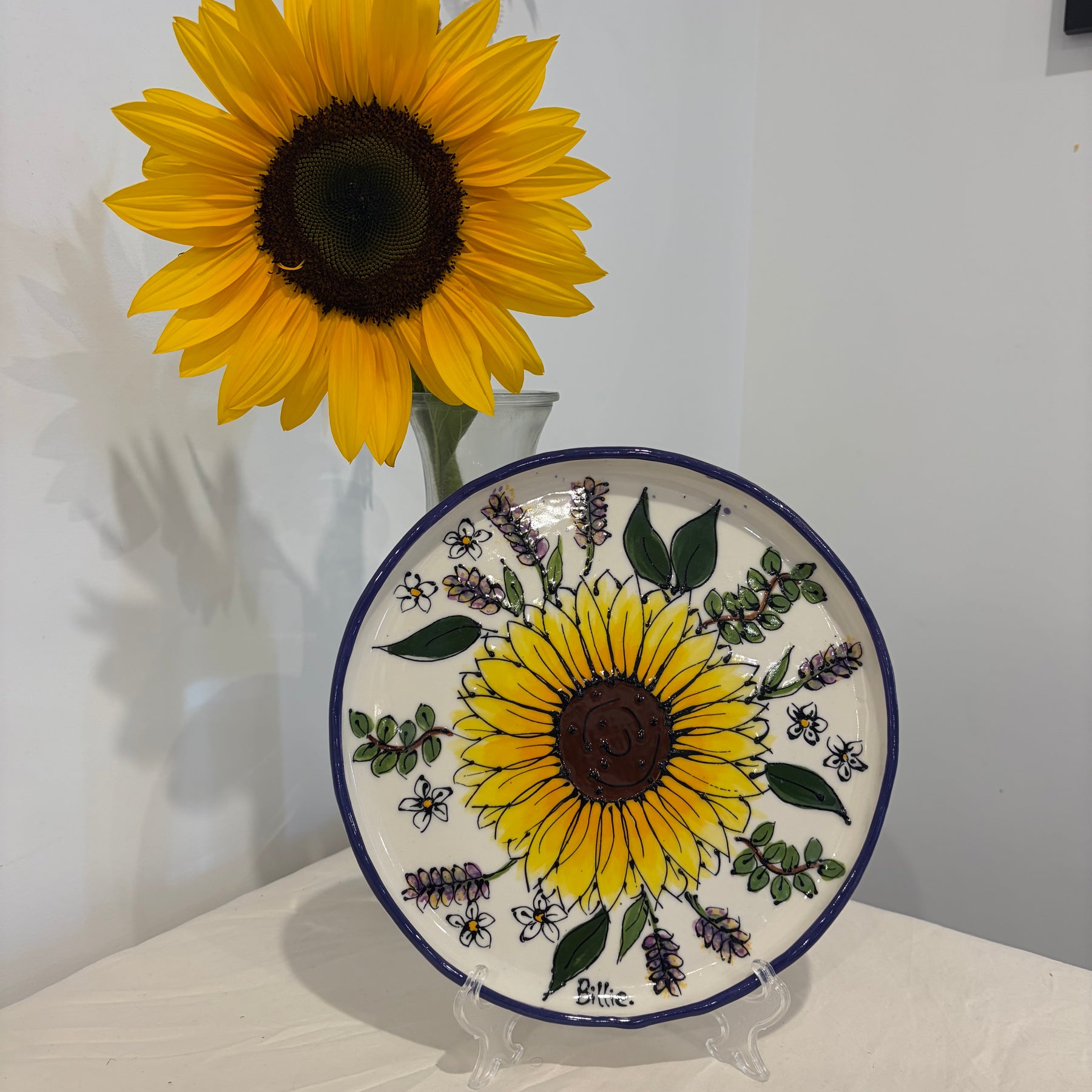 Hand Painted Sunflower Platter Various Designs