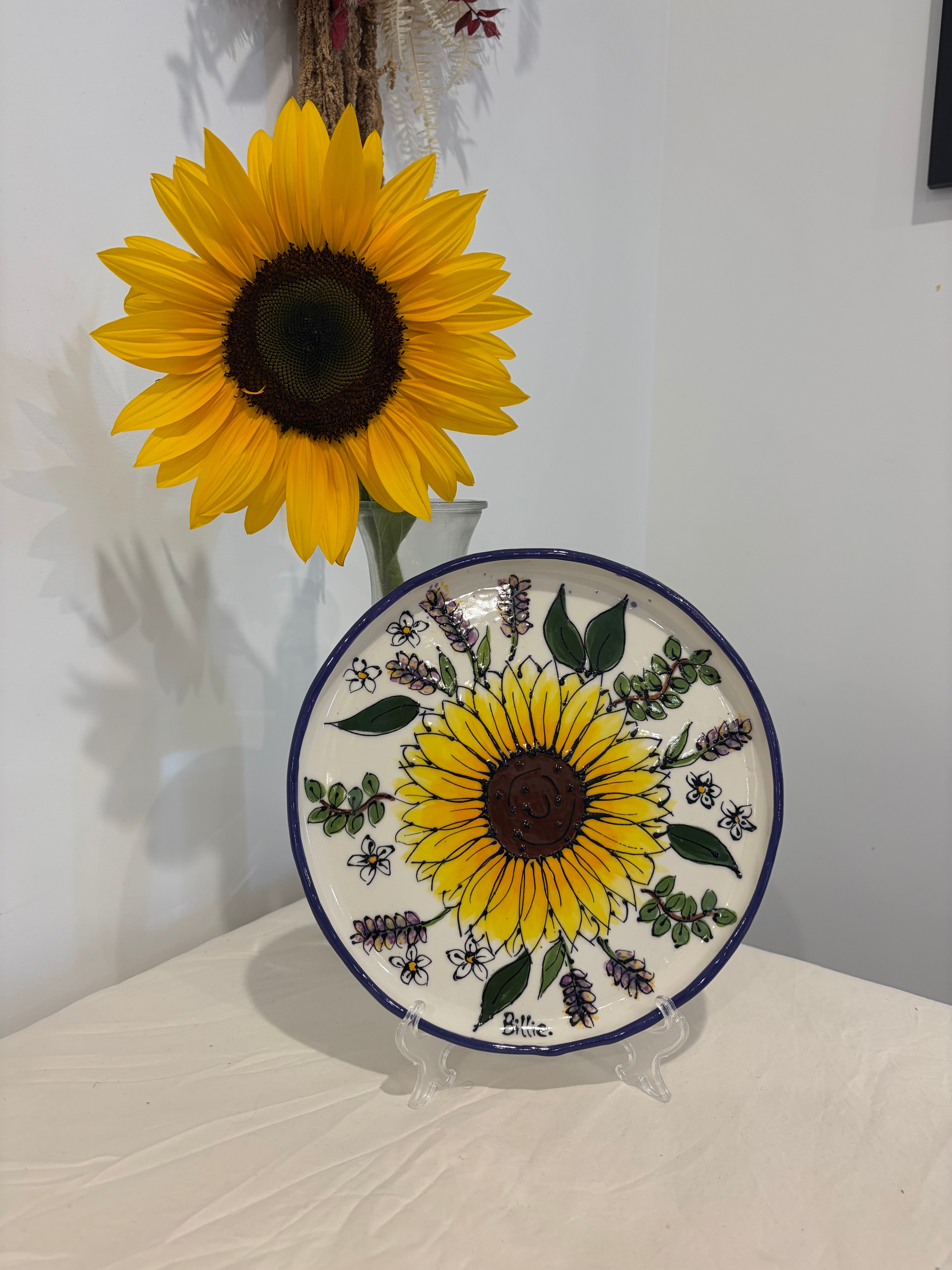 Hand Painted Sunflower Platter Various Designs