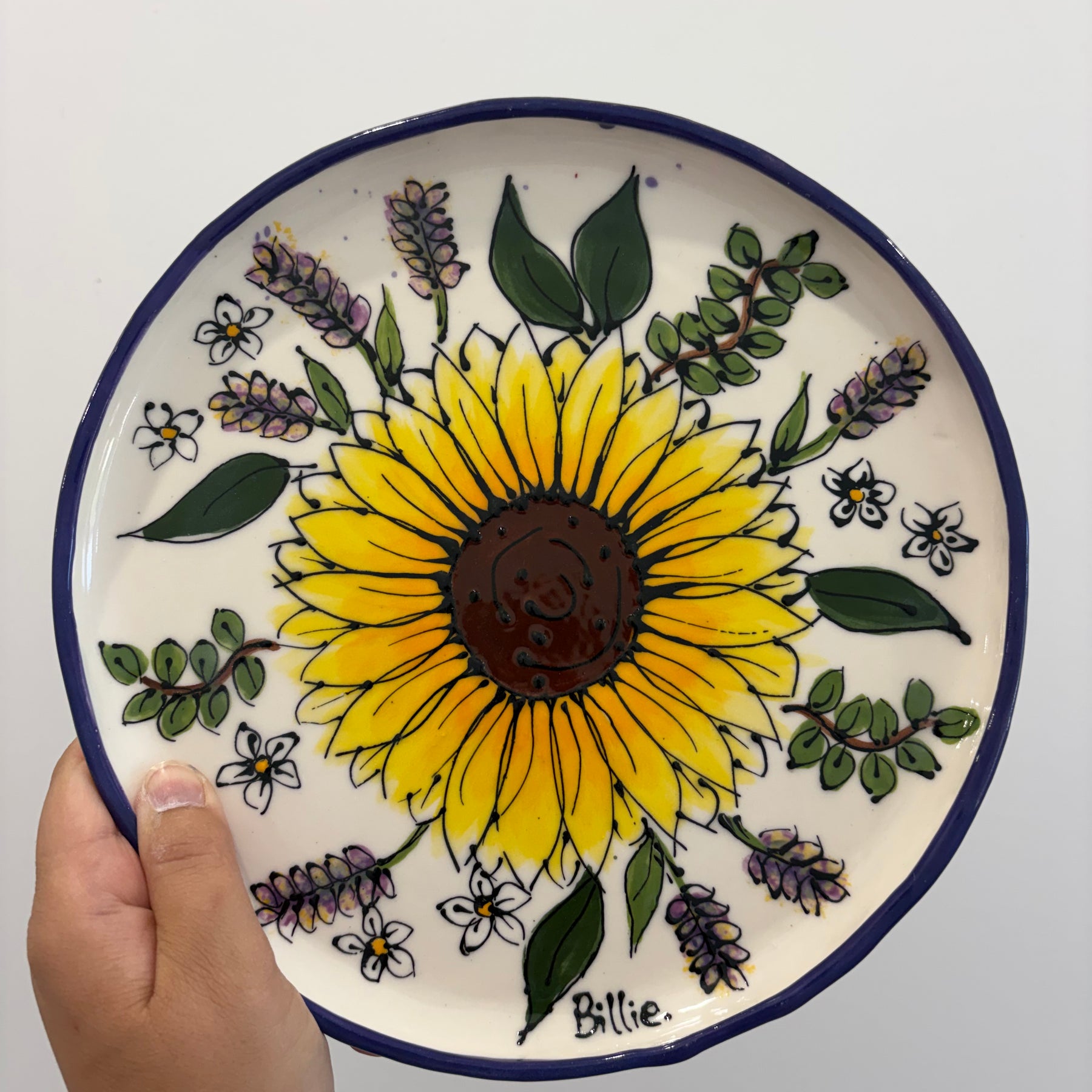 Hand Painted Sunflower Platter Various Designs