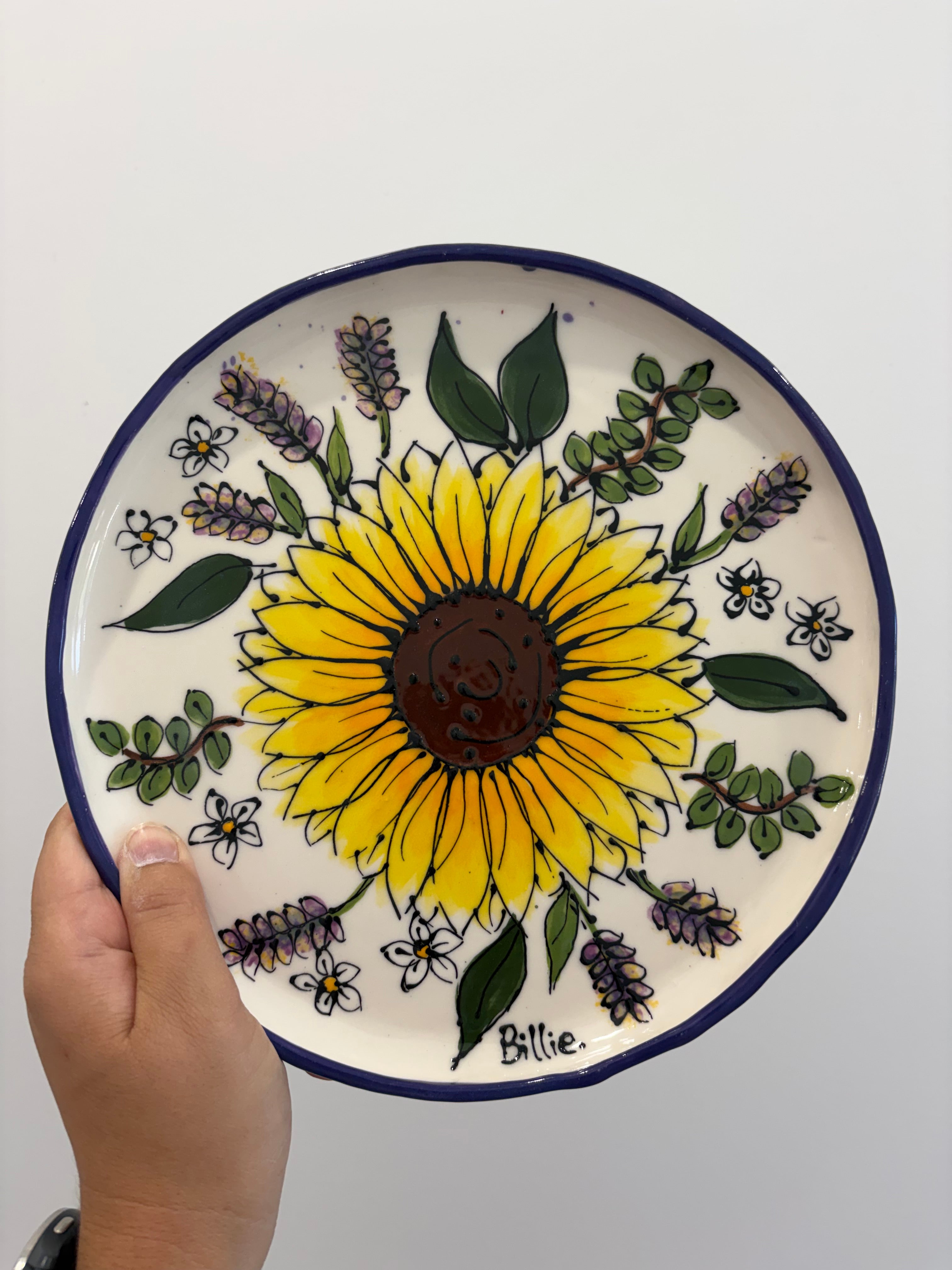 Hand Painted Sunflower Platter Various Designs
